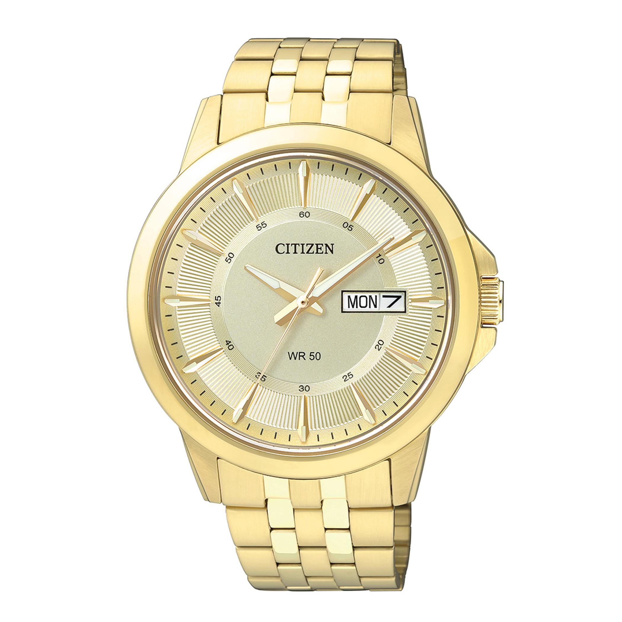 Citizen Quartz Men Gold Dial Analog Watch with Gold Strap - BF2013-56P-men-watchesandjewellery-watches-image-1