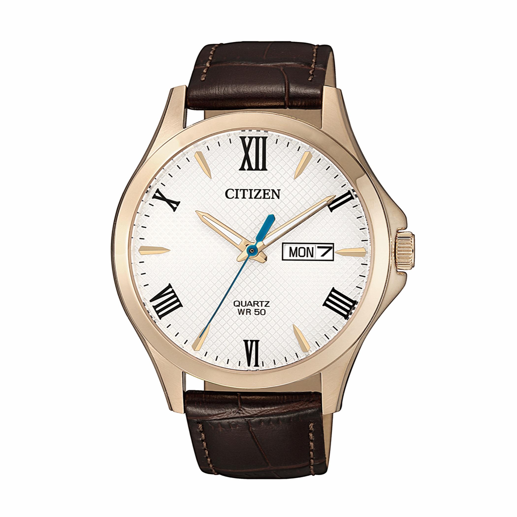  BF2023-01A-ساعة انالوج من سيتيزن كوارتز للرجال بمينا ابیض مع سوار بني -men-watchesandjewellery-watches-image-1
