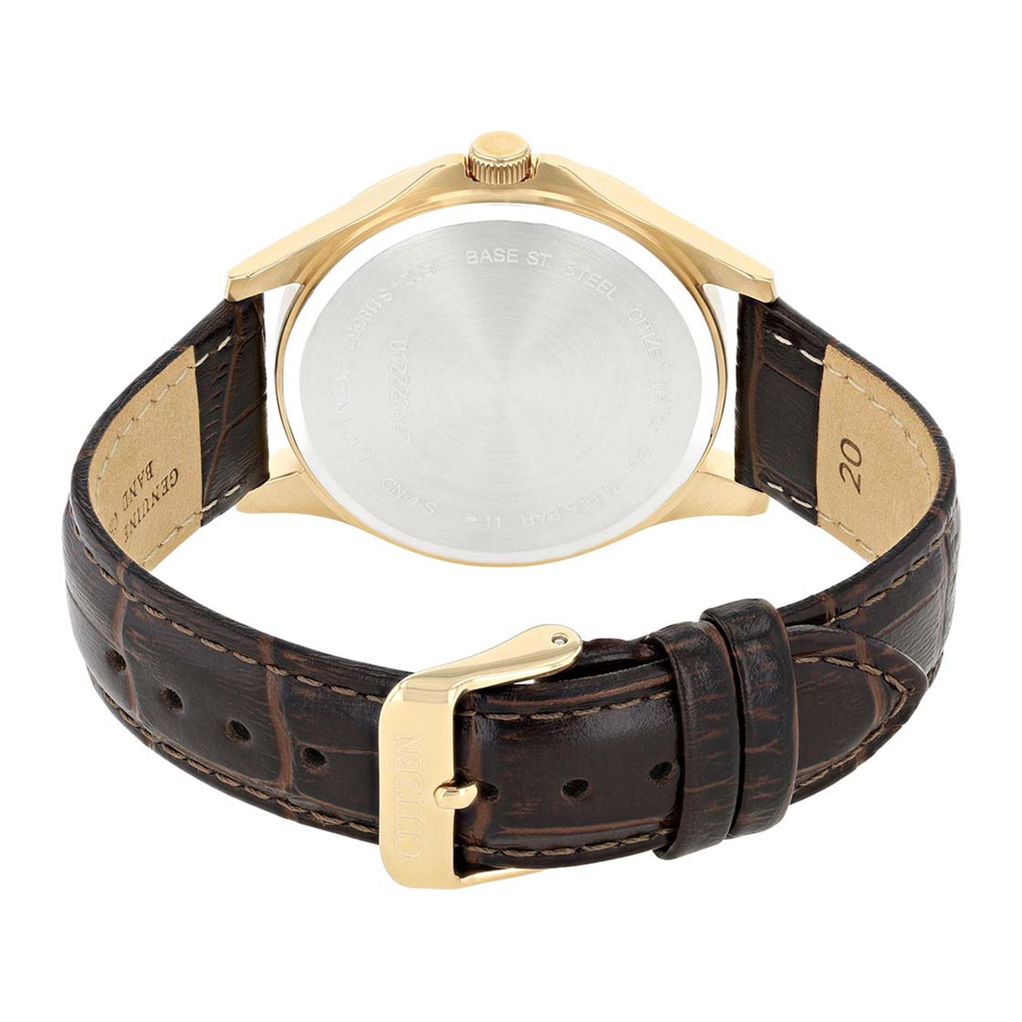  BF2023-01A-ساعة انالوج من سيتيزن كوارتز للرجال بمينا ابیض مع سوار بني -men-watchesandjewellery-watches-image-3