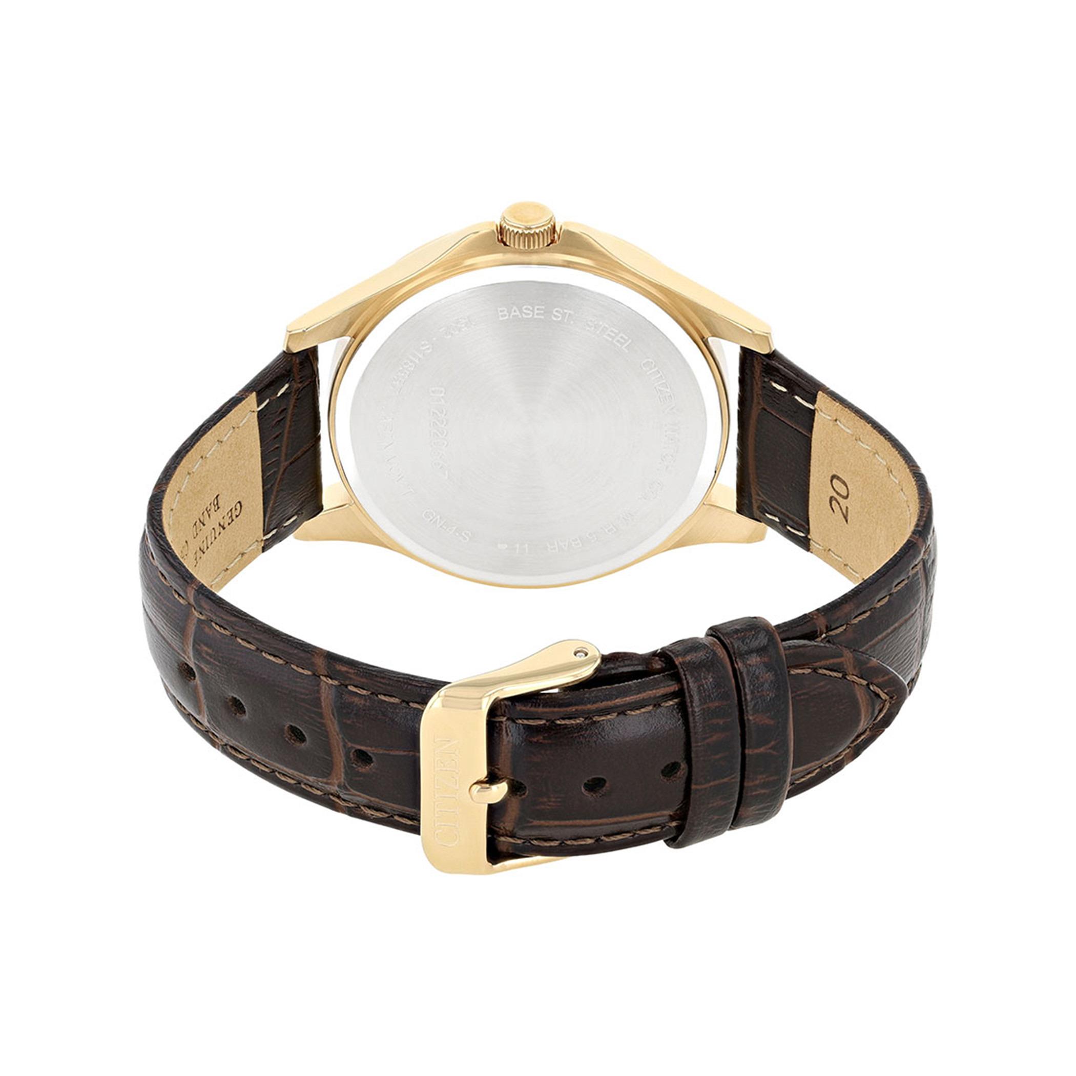  BF2023-01H-ساعة انالوج من سيتيزن كوارتز للرجال بمينا اسود مع سوار بني -men-watchesandjewellery-watches-image-3