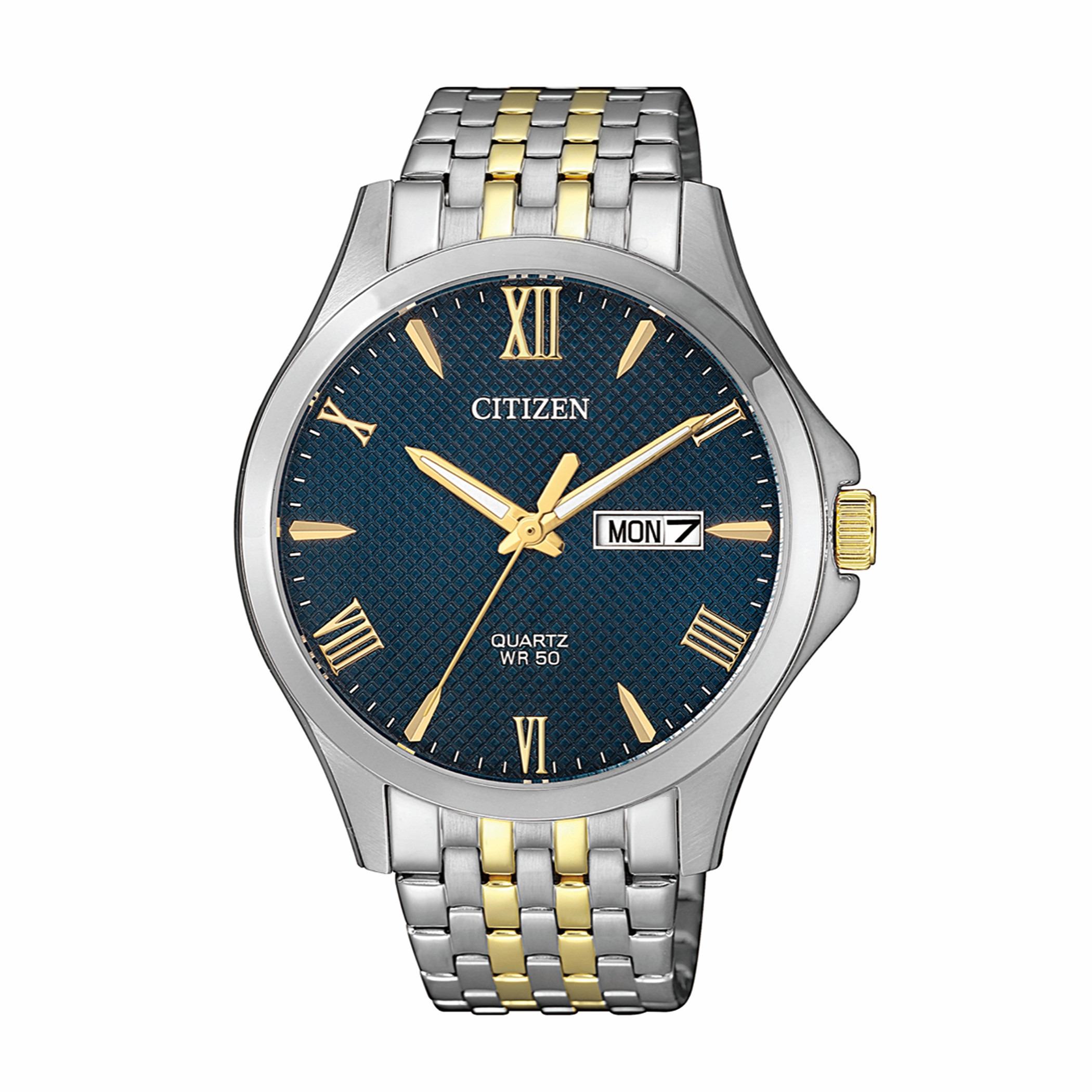  BF2024-50L-ساعة انالوج من سيتيزن كوارتز للرجال بمينا ابیض مع سوار فضي وذهبي -men-watchesandjewellery-watches-image-1