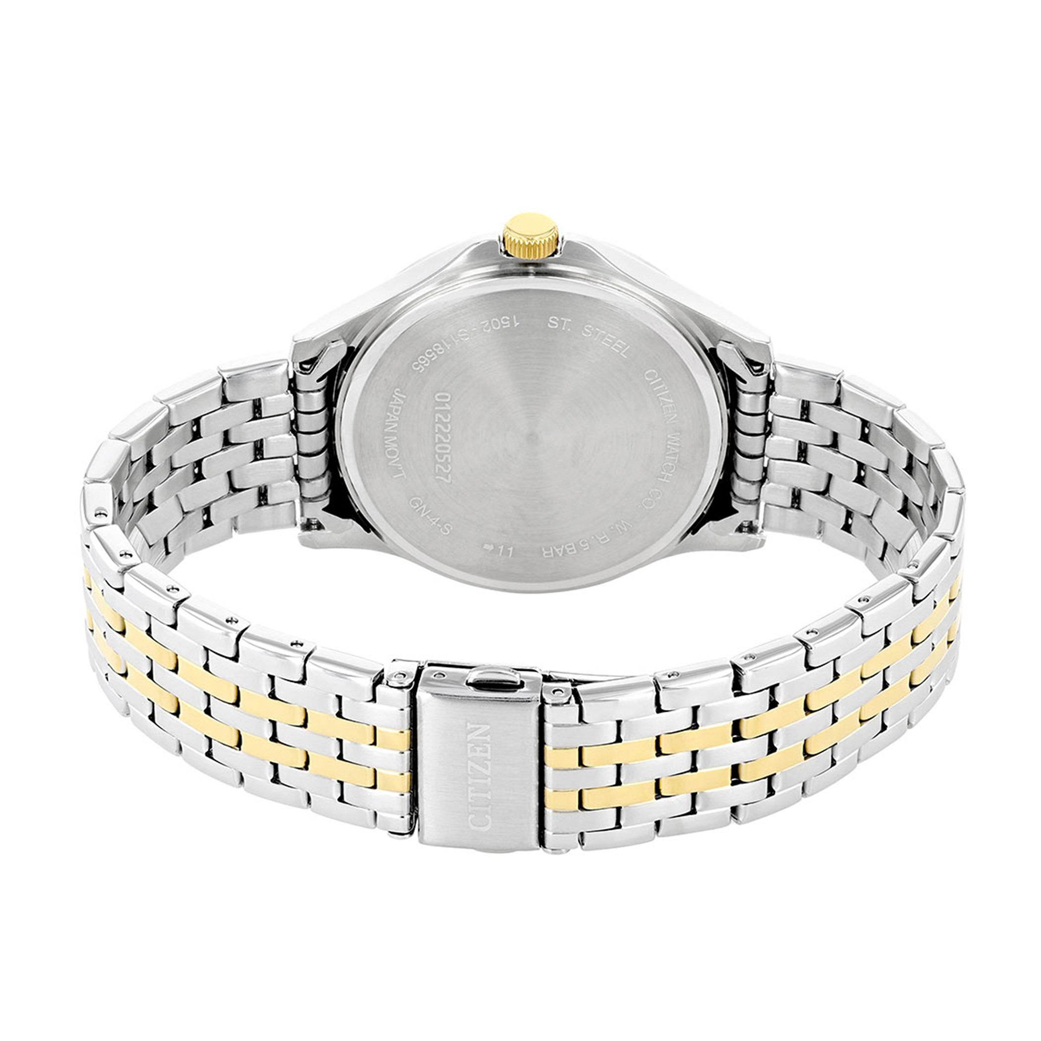  BF2024-50L-ساعة انالوج من سيتيزن كوارتز للرجال بمينا ابیض مع سوار فضي وذهبي -men-watchesandjewellery-watches-image-3