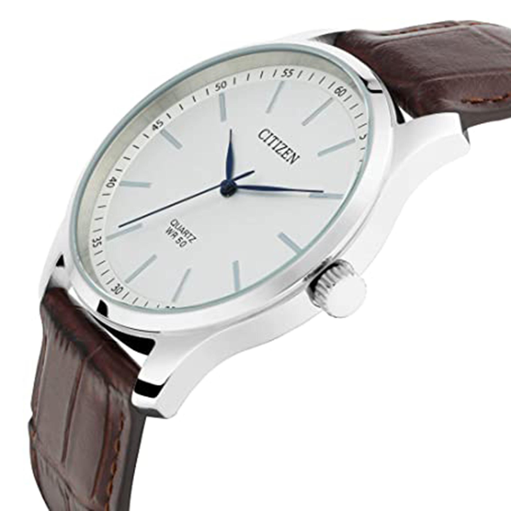  BH5000-08A-ساعة انالوج من سيتيزن كوارتز للرجال بمينا ابیض مع سوار بني -men-watchesandjewellery-watches-image-2