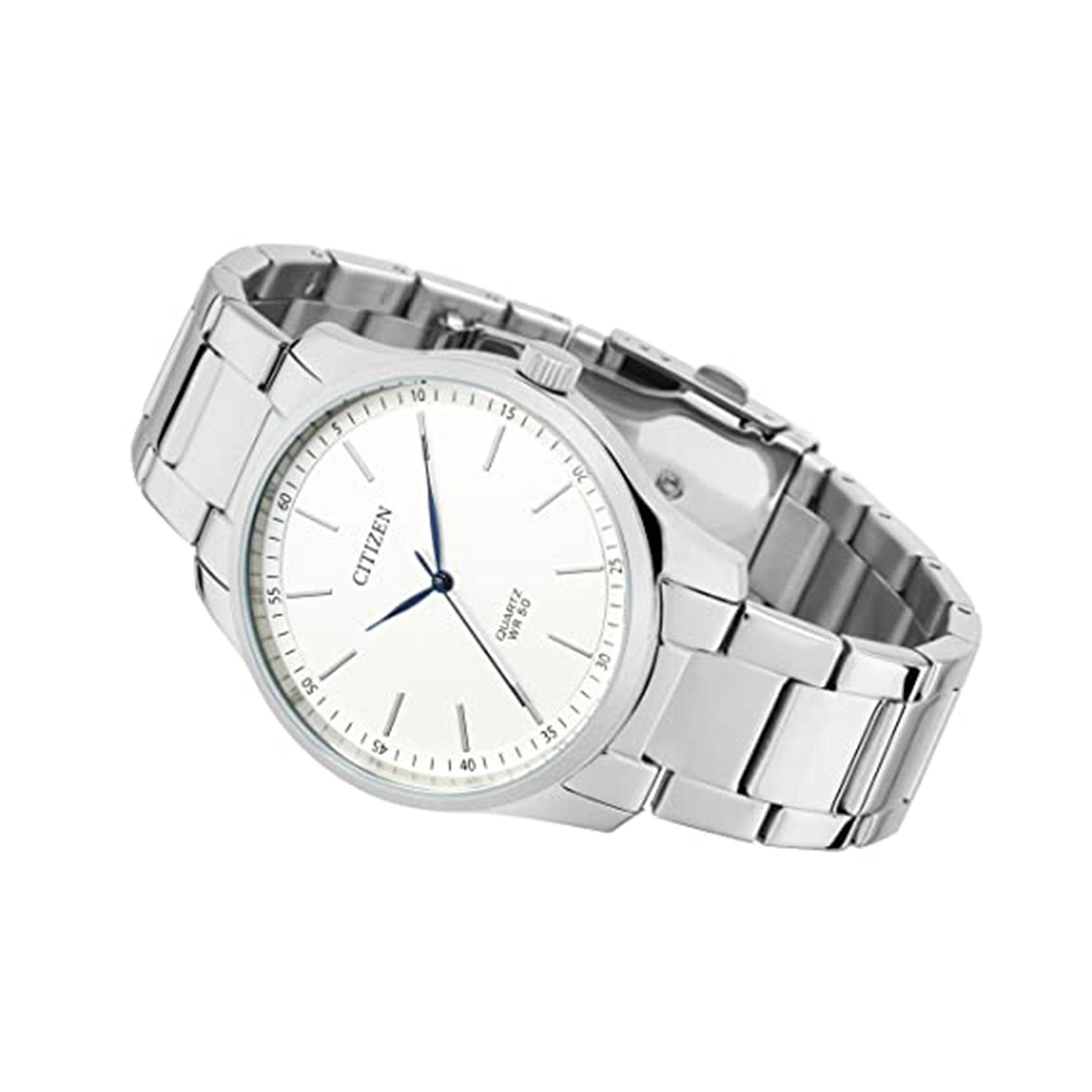  BH5000-59A-ساعة انالوج من سيتيزن كوارتز للرجال بمينا ابیض مع سوار فضي -men-watchesandjewellery-watches-image-3
