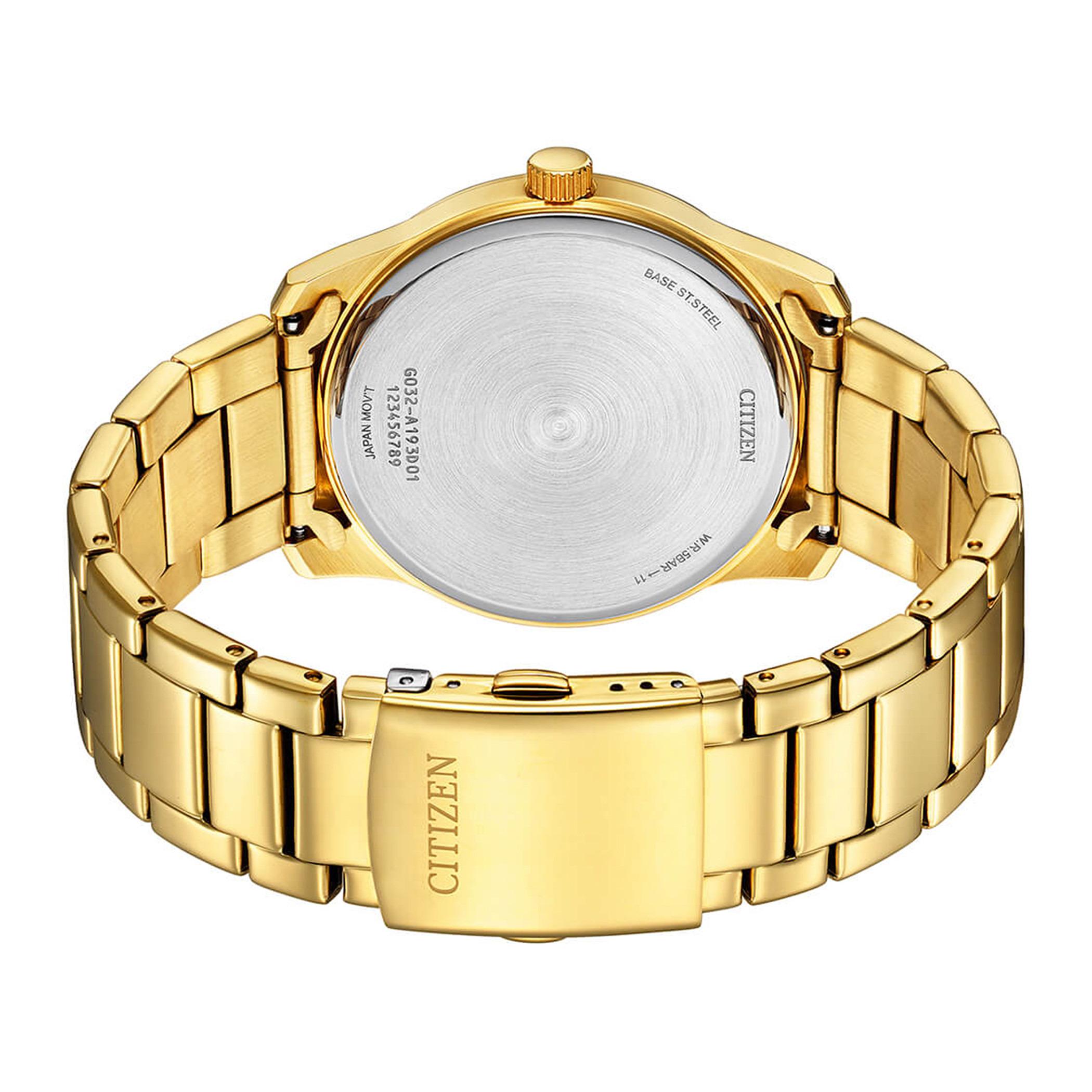  BH5002-53E-ساعة انالوج من سيتيزن كوارتز للرجال بمينا اسود مع سوار ذهبي -men-watchesandjewellery-watches-image-3