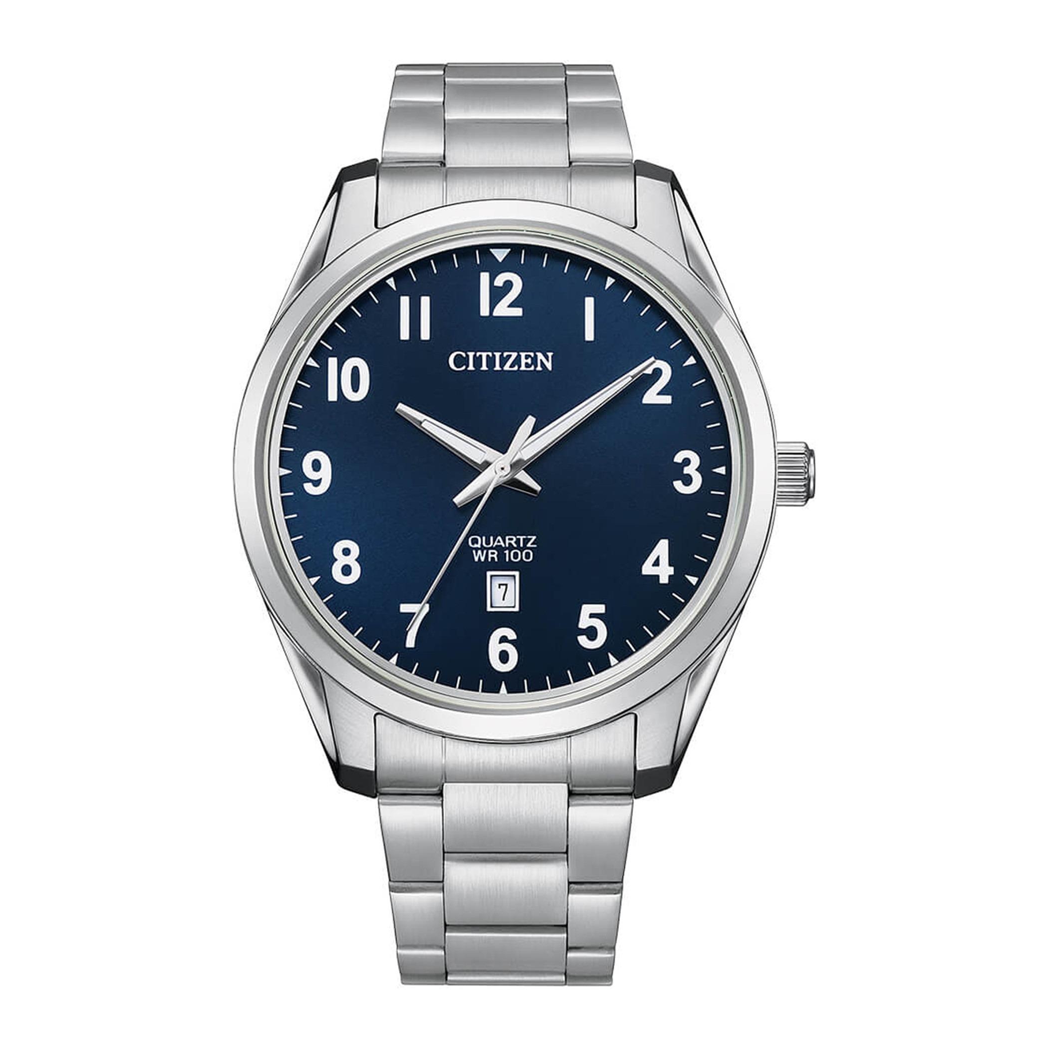 Citizen Quartz Men Blue Dial Analog Watch with Silver Strap - BI1031-51L-men-watchesandjewellery-watches-image-1