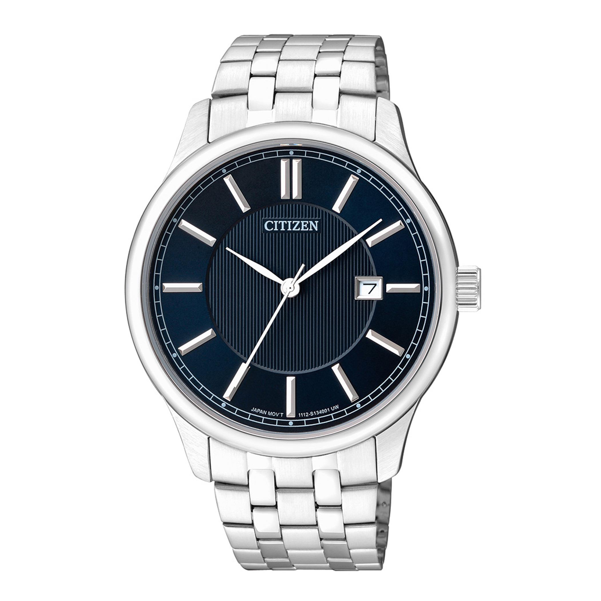 Citizen Quartz Men Blue Dial Analog Watch with Silver Strap - BI1050-56L-men-watchesandjewellery-watches-image-1