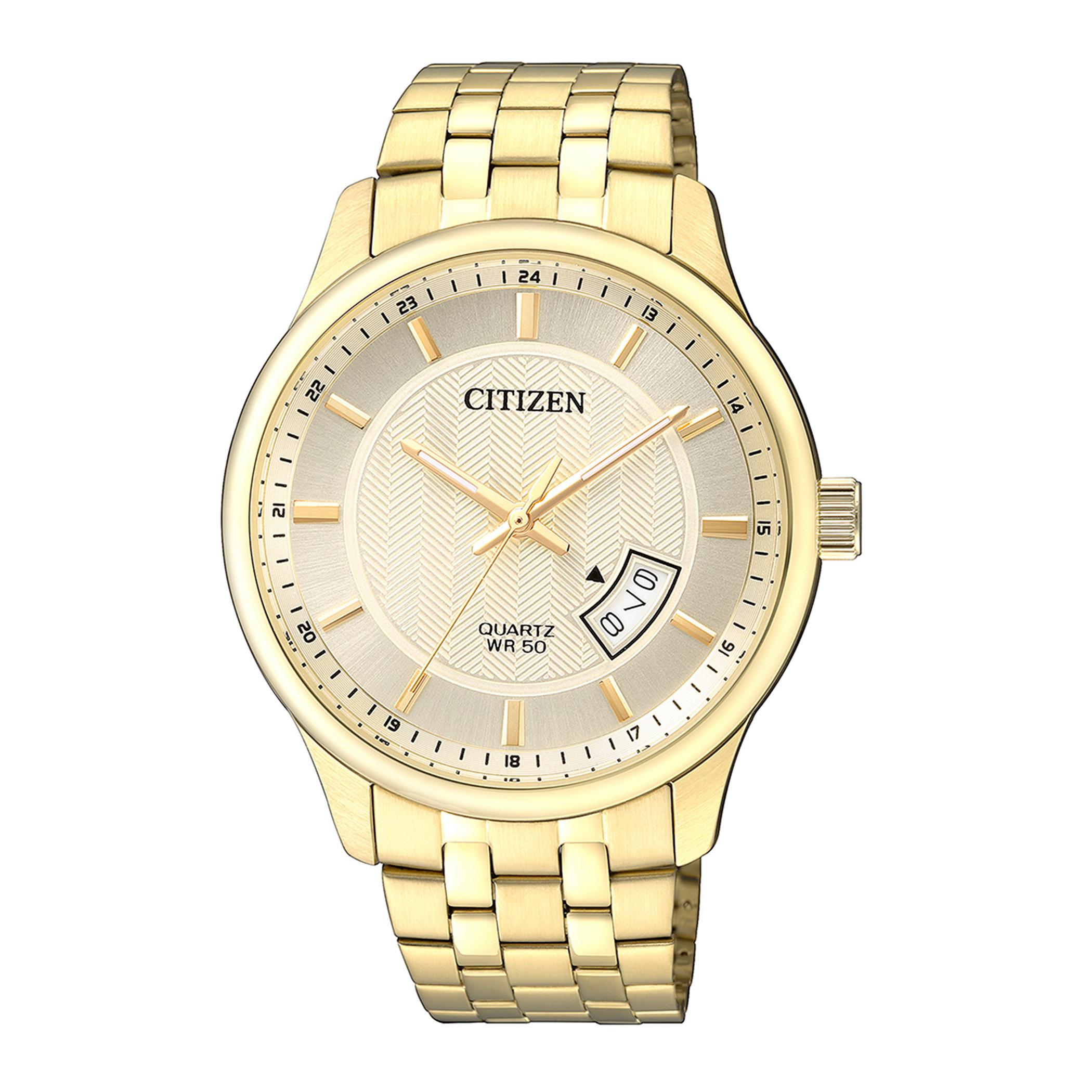  BI1052-85P-ساعة انالوج من سيتيزن كوارتز للرجال بمينا ذهبي مع سوار ذهبي -men-watchesandjewellery-watches-image-1
