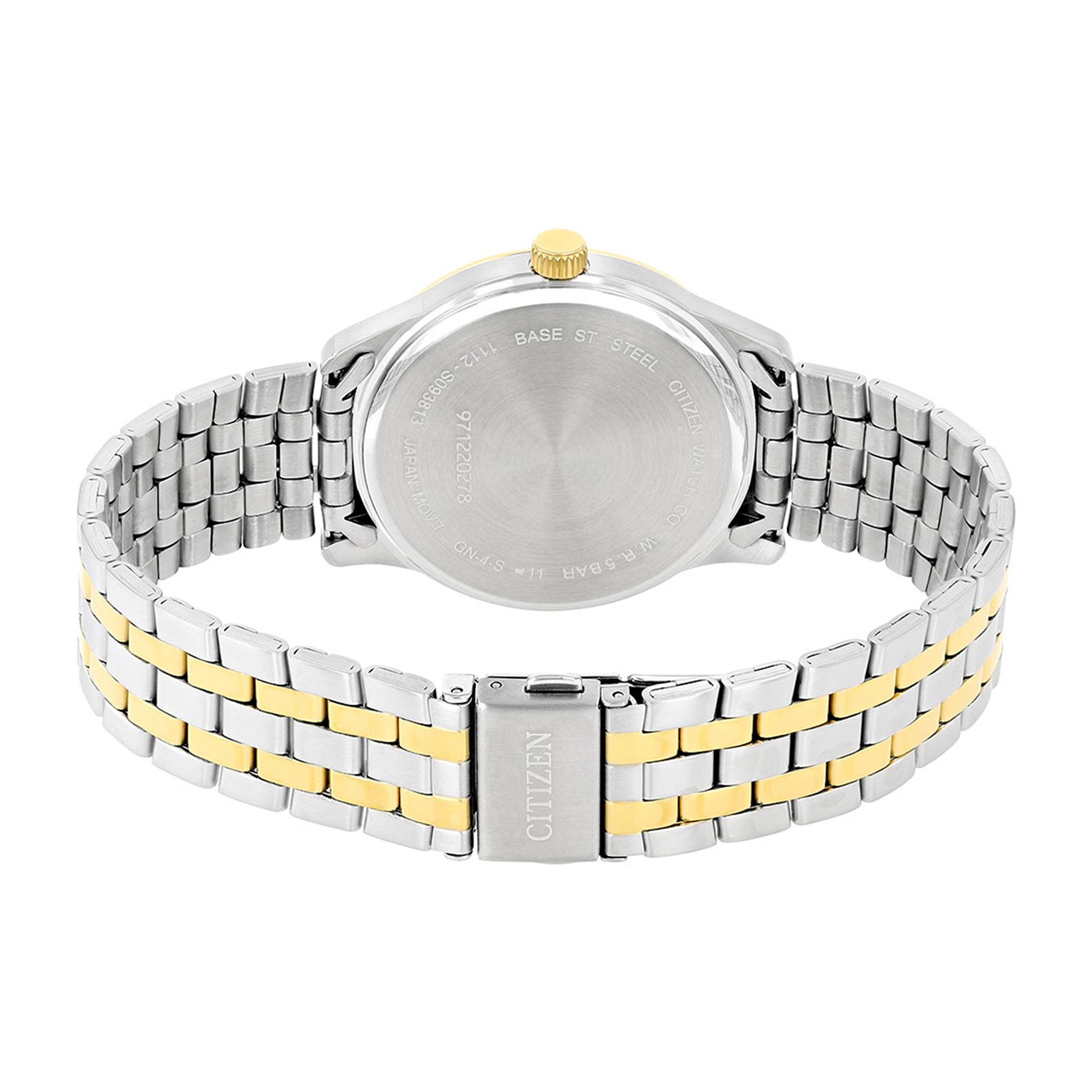  BI1054-55A-ساعة انالوج من سيتيزن كوارتز للرجال بمينا ابیض مع سوار فضي وذهبي -men-watchesandjewellery-watches-image-3