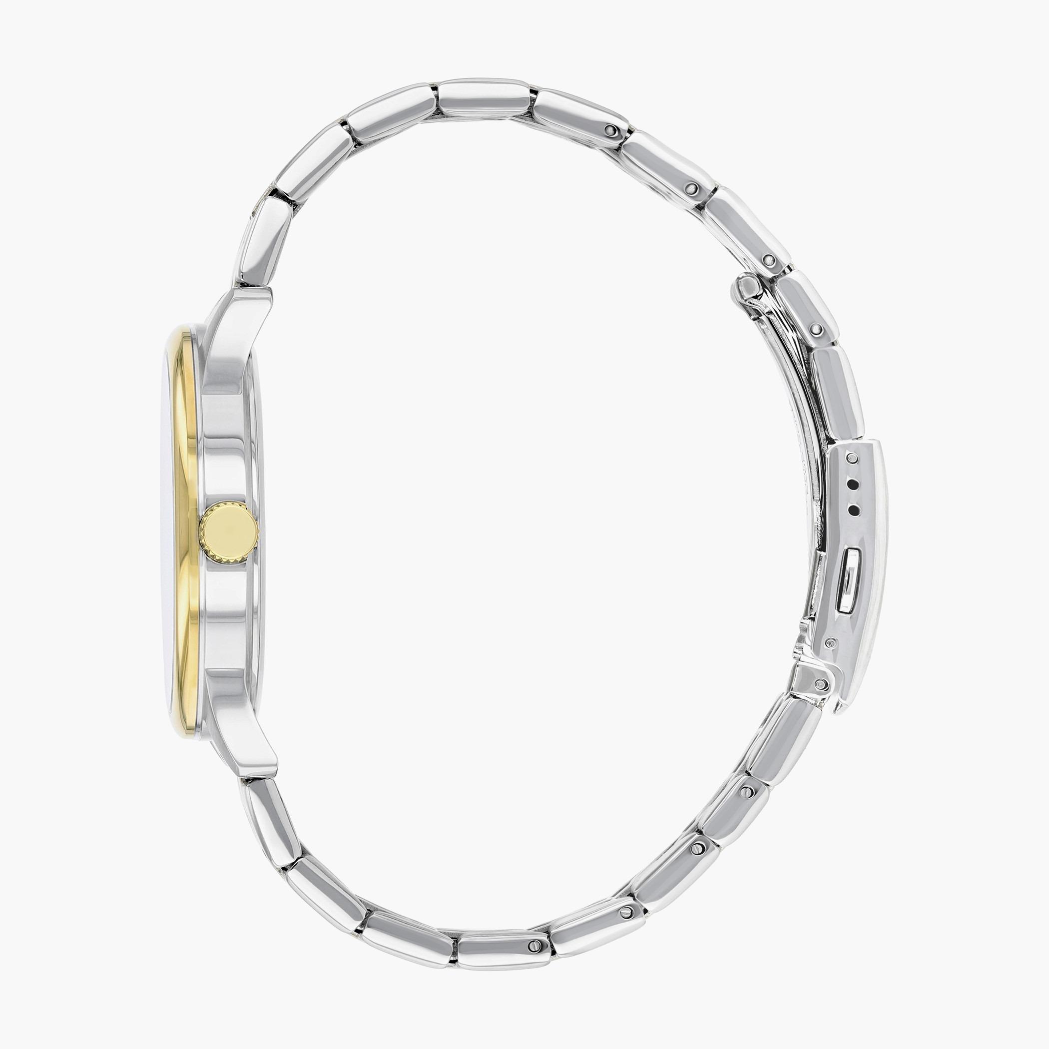 Citizen Quartz Men Black Dial Analog Watch with Silver & Gold Strap - BI1054-80E-men-watchesandjewellery-watches-image-2