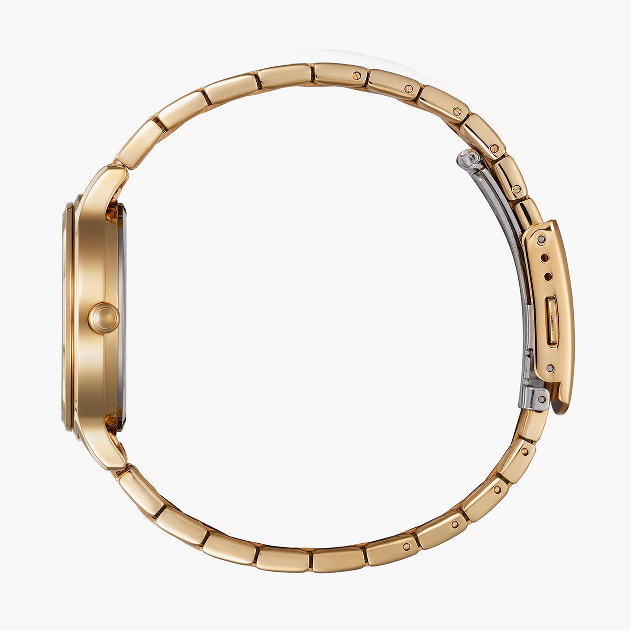  ED8183-54A-ساعة انالوج من سيتيزن كوارتز للنساء بمينا فضي مع سوار ذهبي وردي -women-watchesandjewellery-watches-image-2