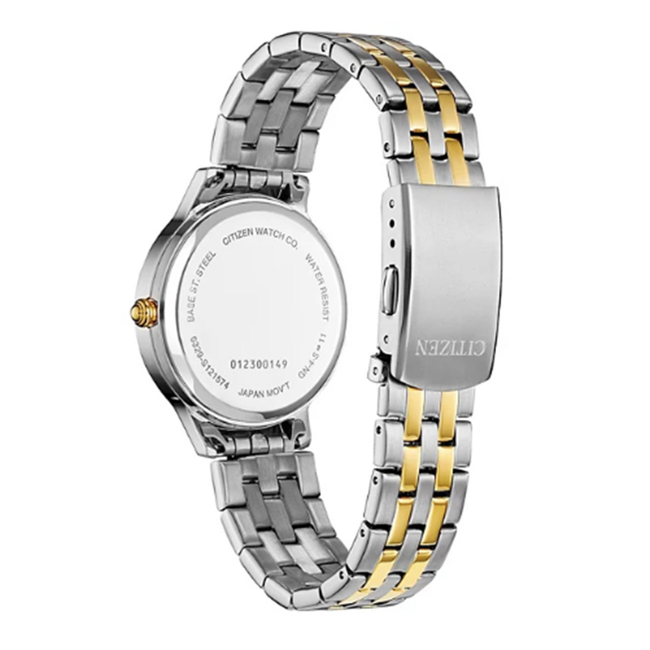 ED8184-51A-ساعة انالوج من سيتيزن كوارتز للنساء بمينا فضي مع سوار فضي وذهبي -women-watchesandjewellery-watches-image-3
