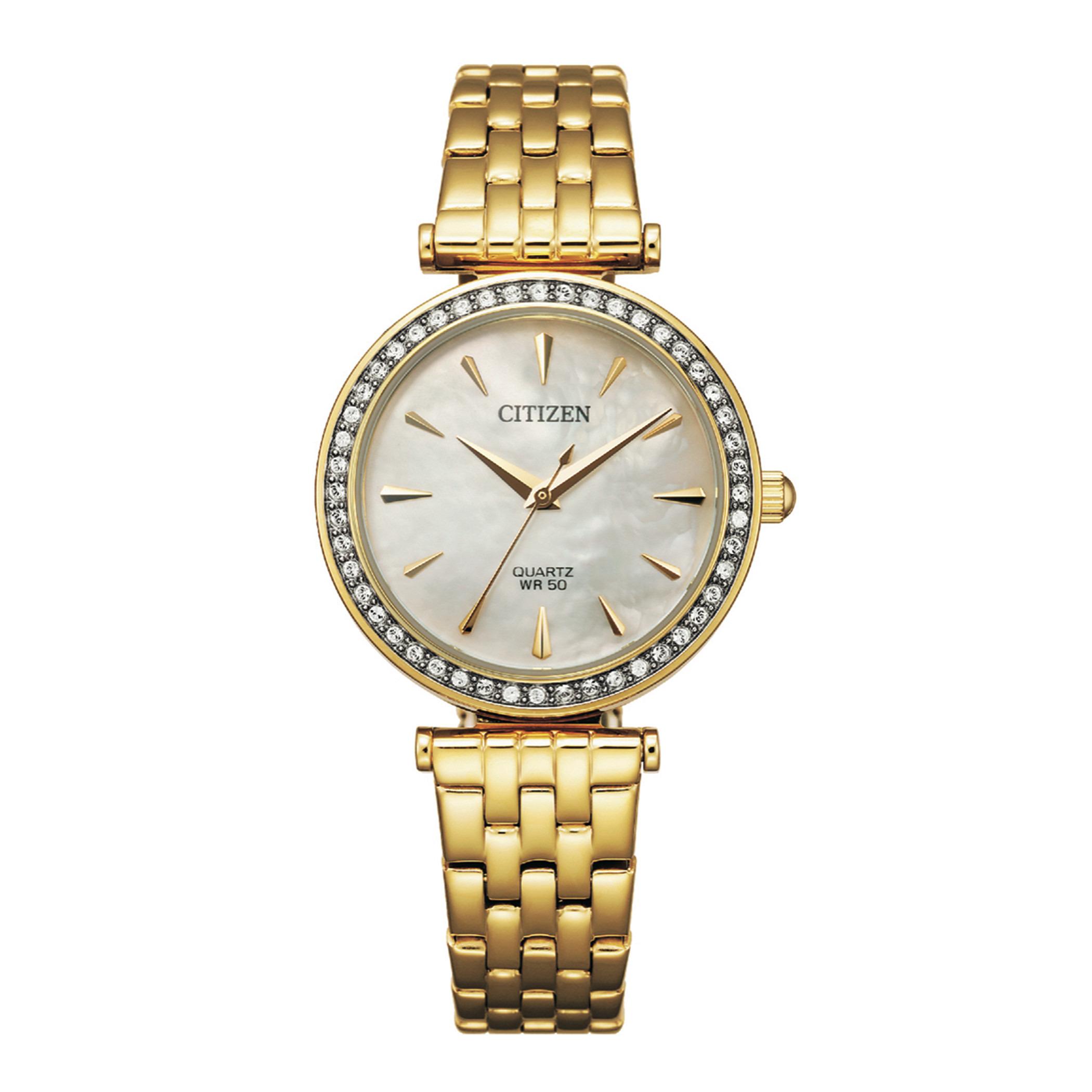  ER0212-50Y-ساعة انالوج من سيتيزن كوارتز للنساء بمينا أم لؤلؤة مع سوار ذهبي -women-watchesandjewellery-watches-image-1