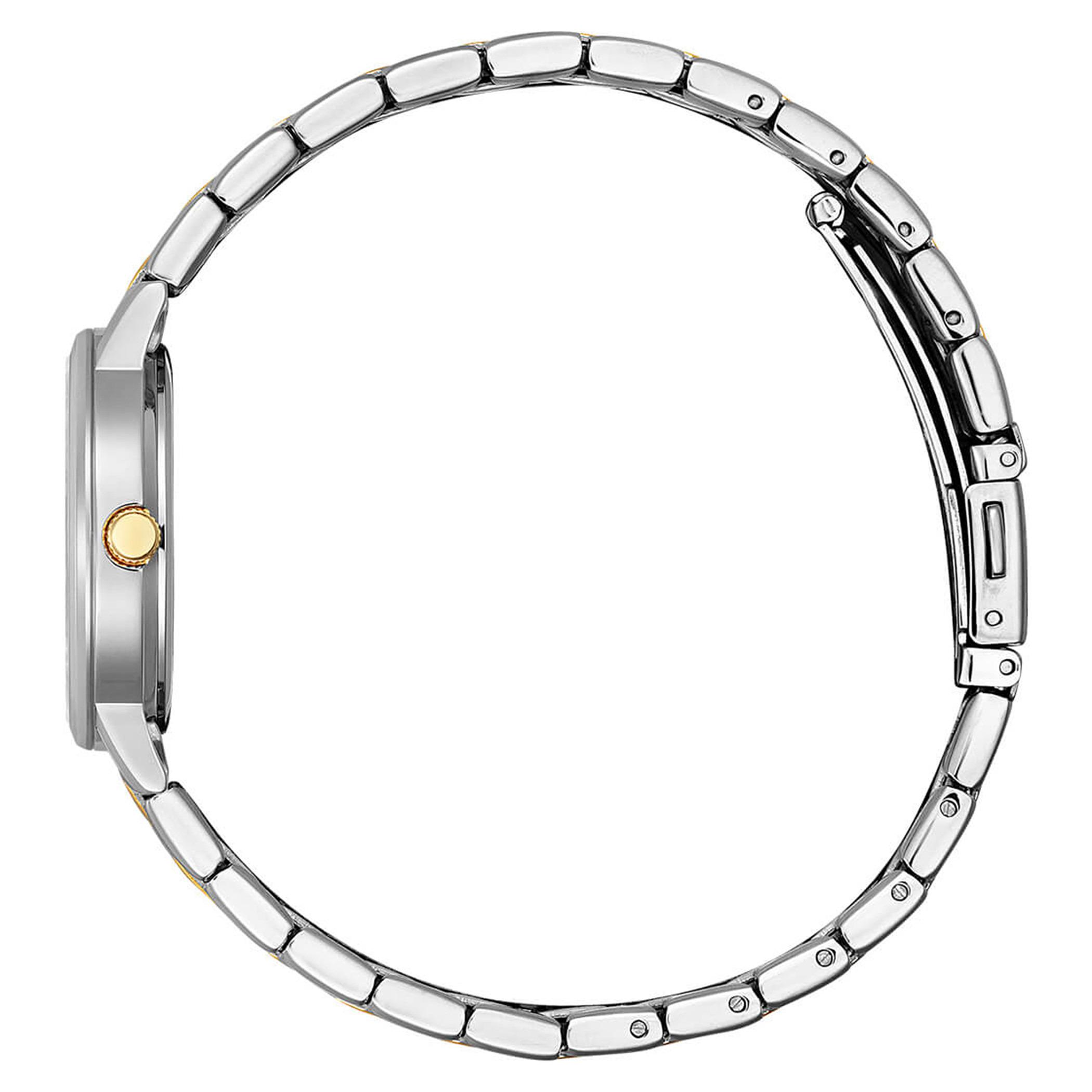  EU6096-58L-ساعة انالوج من سيتيزن كوارتز للنساء بمينا ابیض مع سوار فضي وذهبي -women-watchesandjewellery-watches-image-2