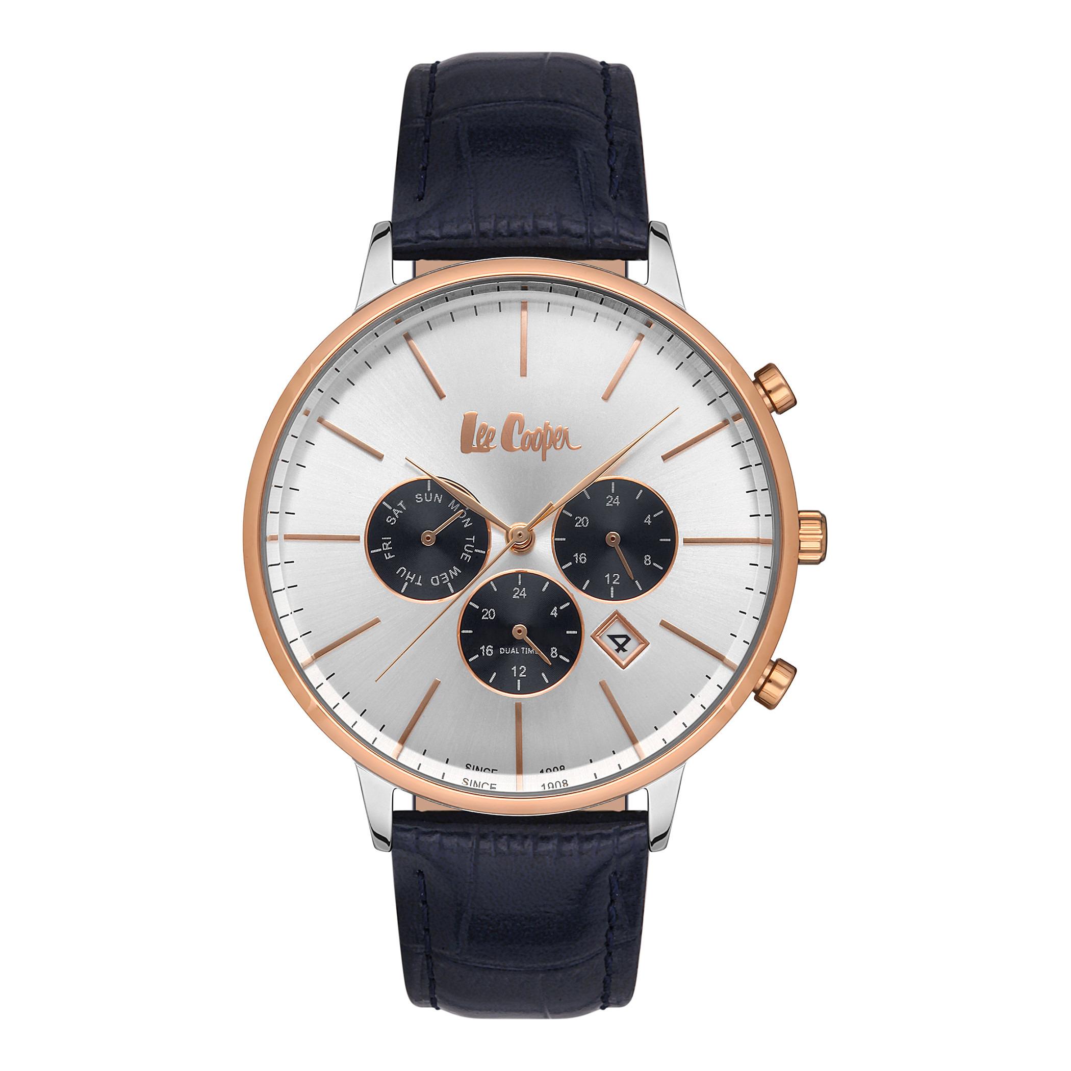  LC06916.539-ساعة كرونوغراف من لي كوبر بمينا فضي للرجال -men-watchesandjewellery-watches-image-1