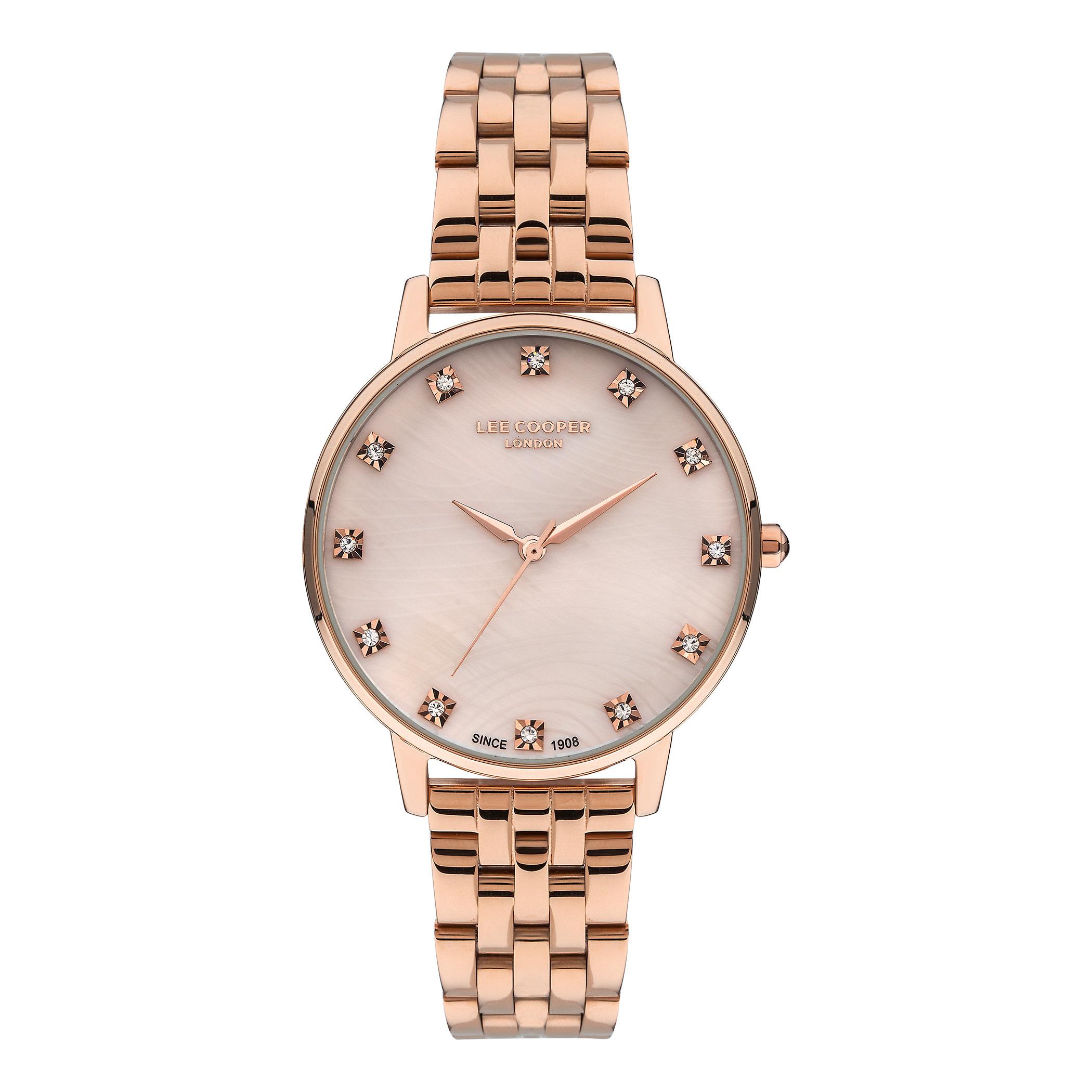  LC07402.410-ساعة أنالوج من لي كوبر بمينا ذهبي وردي للنساء -women-watchesandjewellery-watches-image-1