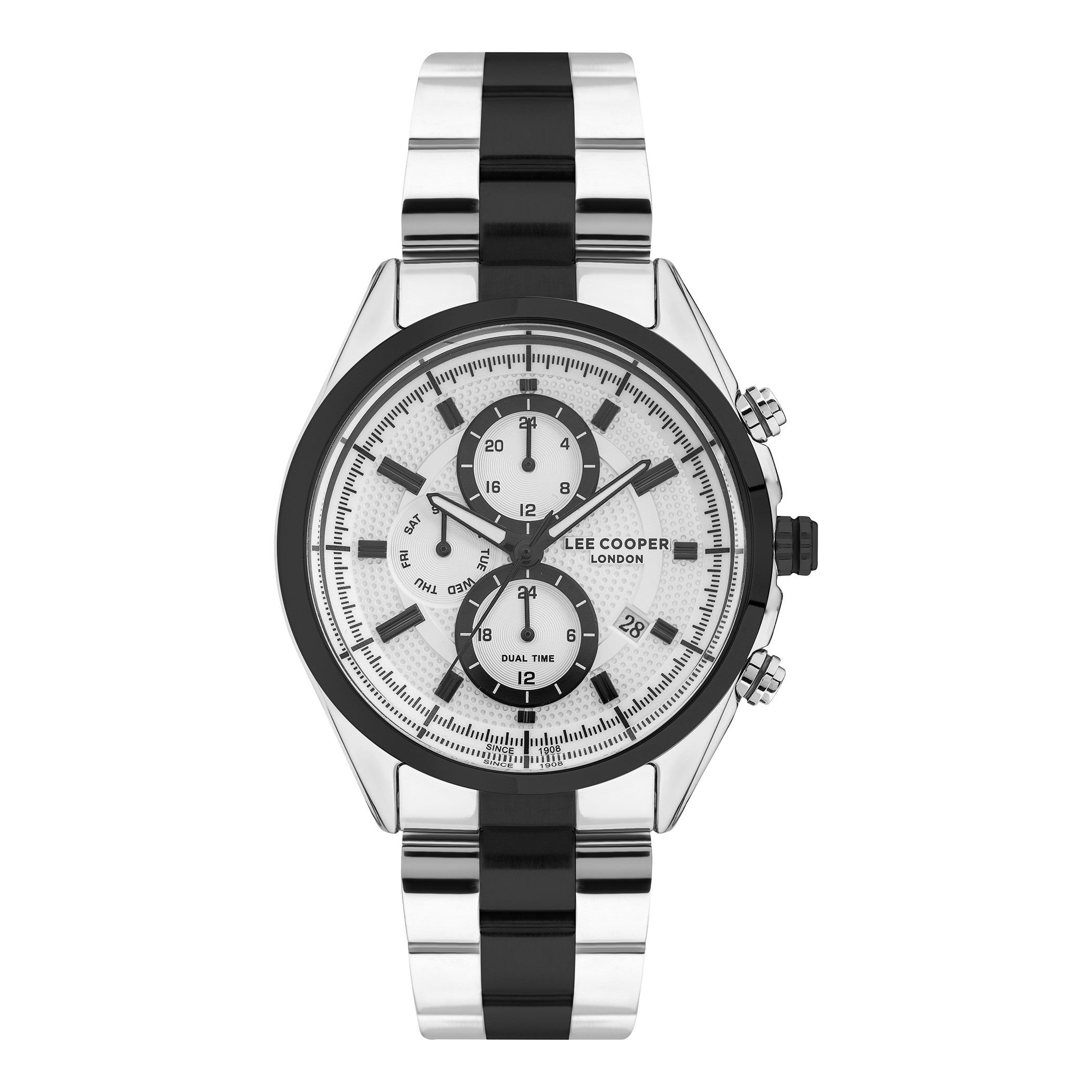  LC07399.330-ساعة كرونوغراف من لي كوبر بمينا فضي للرجال -men-watchesandjewellery-watches-image-1