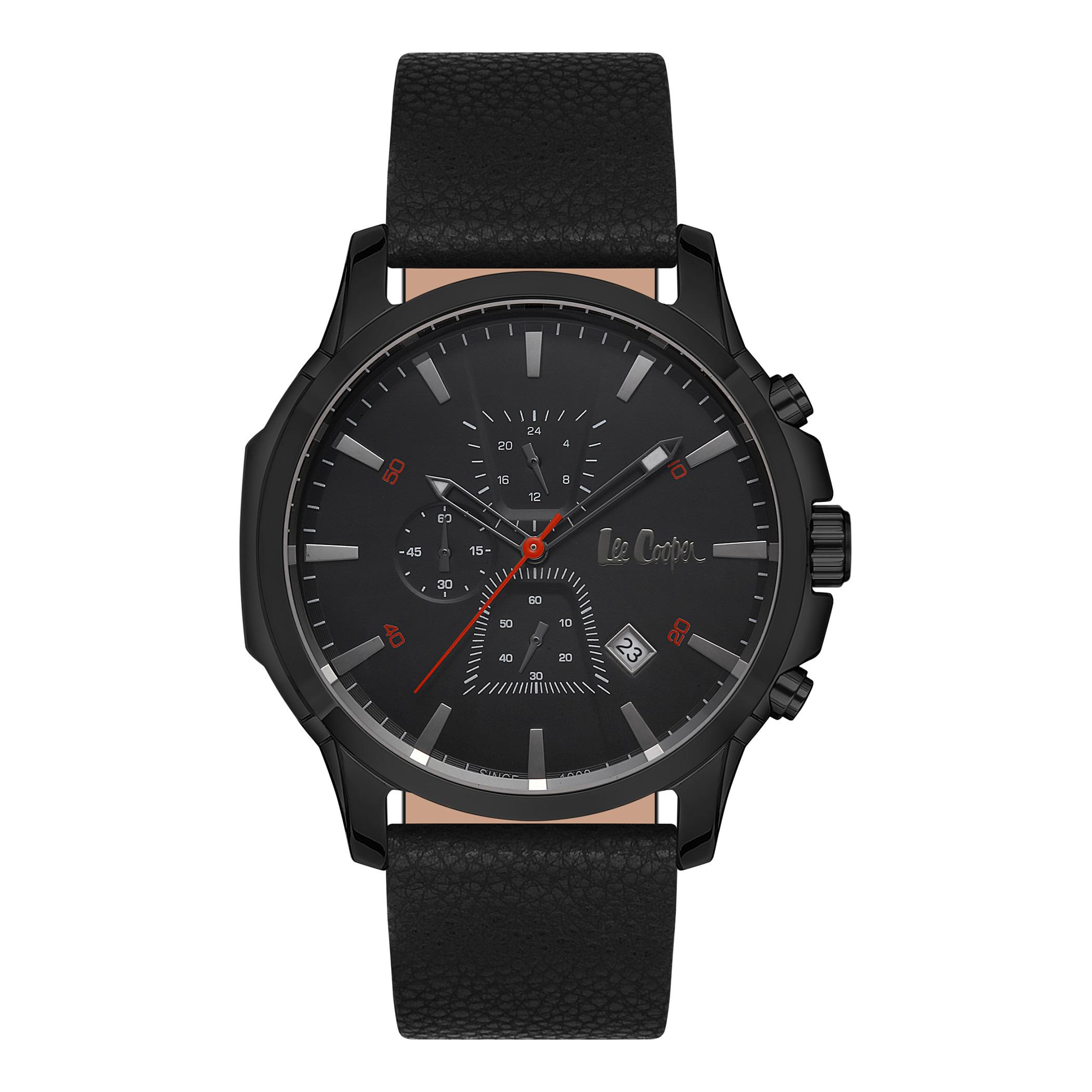  LC06889.668-NL-ساعة كرونوغراف من لي كوبر بمينا أسود للرجال -men-watchesandjewellery-watches-image-1