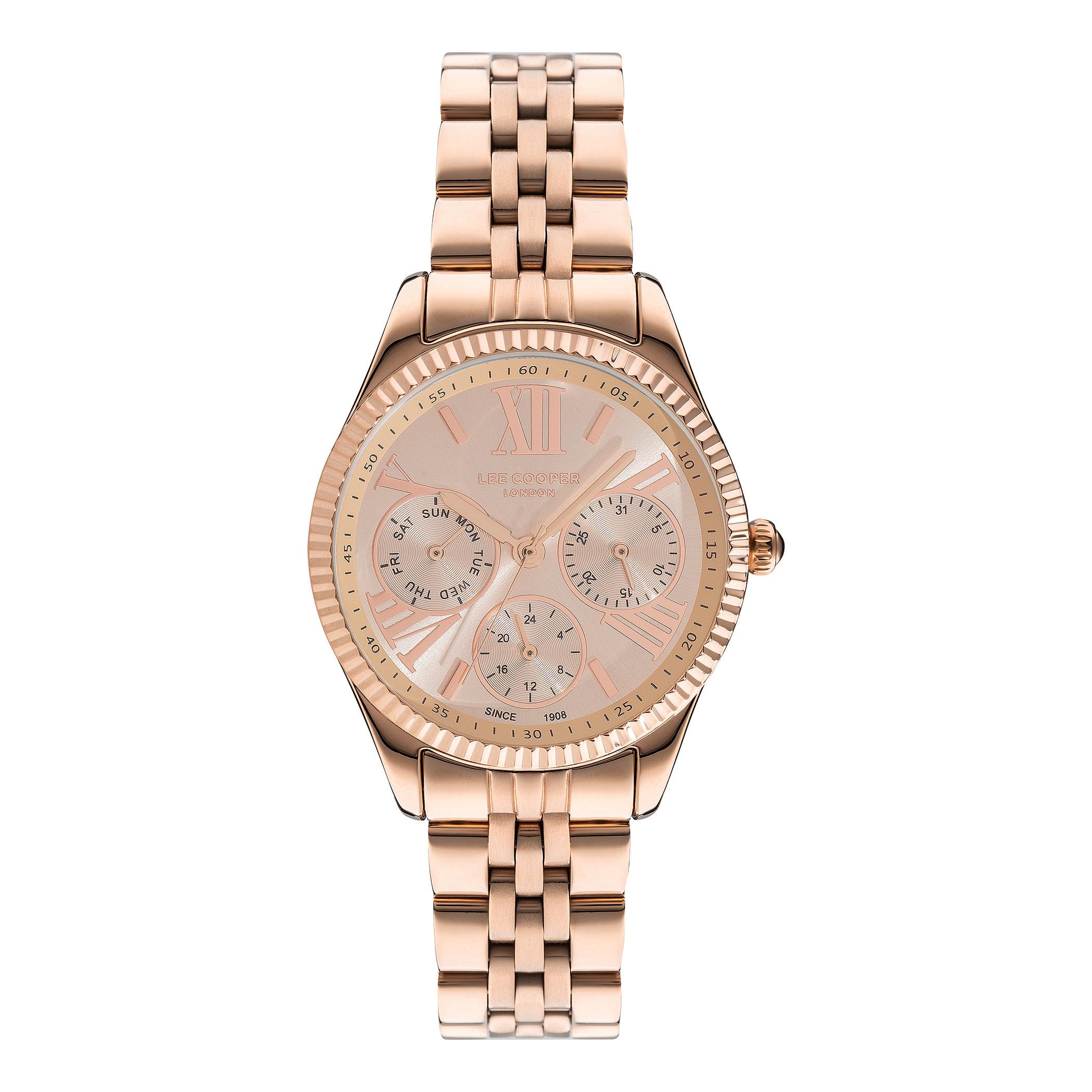  LC07333.410-ساعة أنالوج من لي كوبر بمينا ذهبي وردي للنساء -women-watchesandjewellery-watches-image-1
