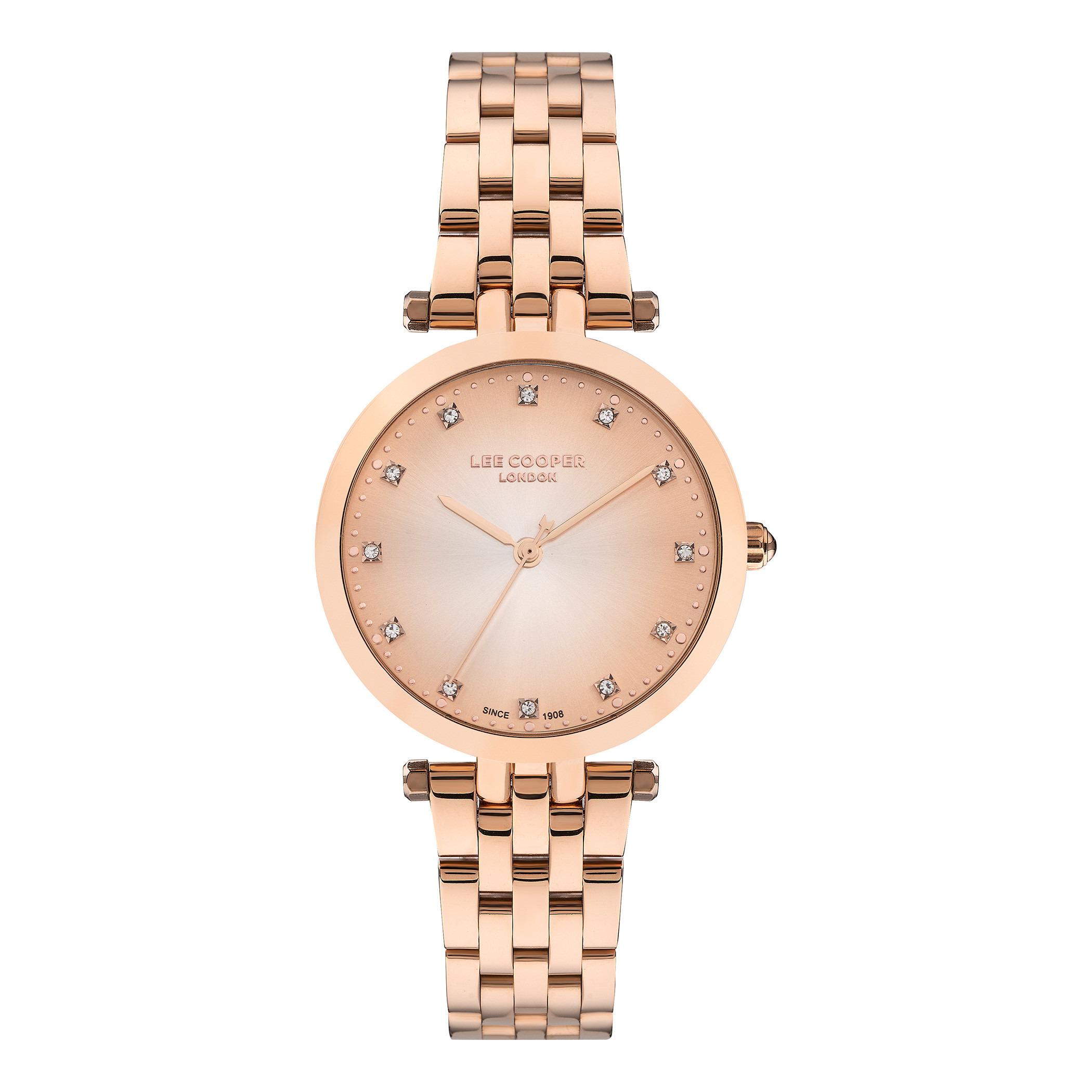  LC07411.410-ساعة أنالوج من لي كوبر بمينا ذهبي وردي للنساء -women-watchesandjewellery-watches-image-1