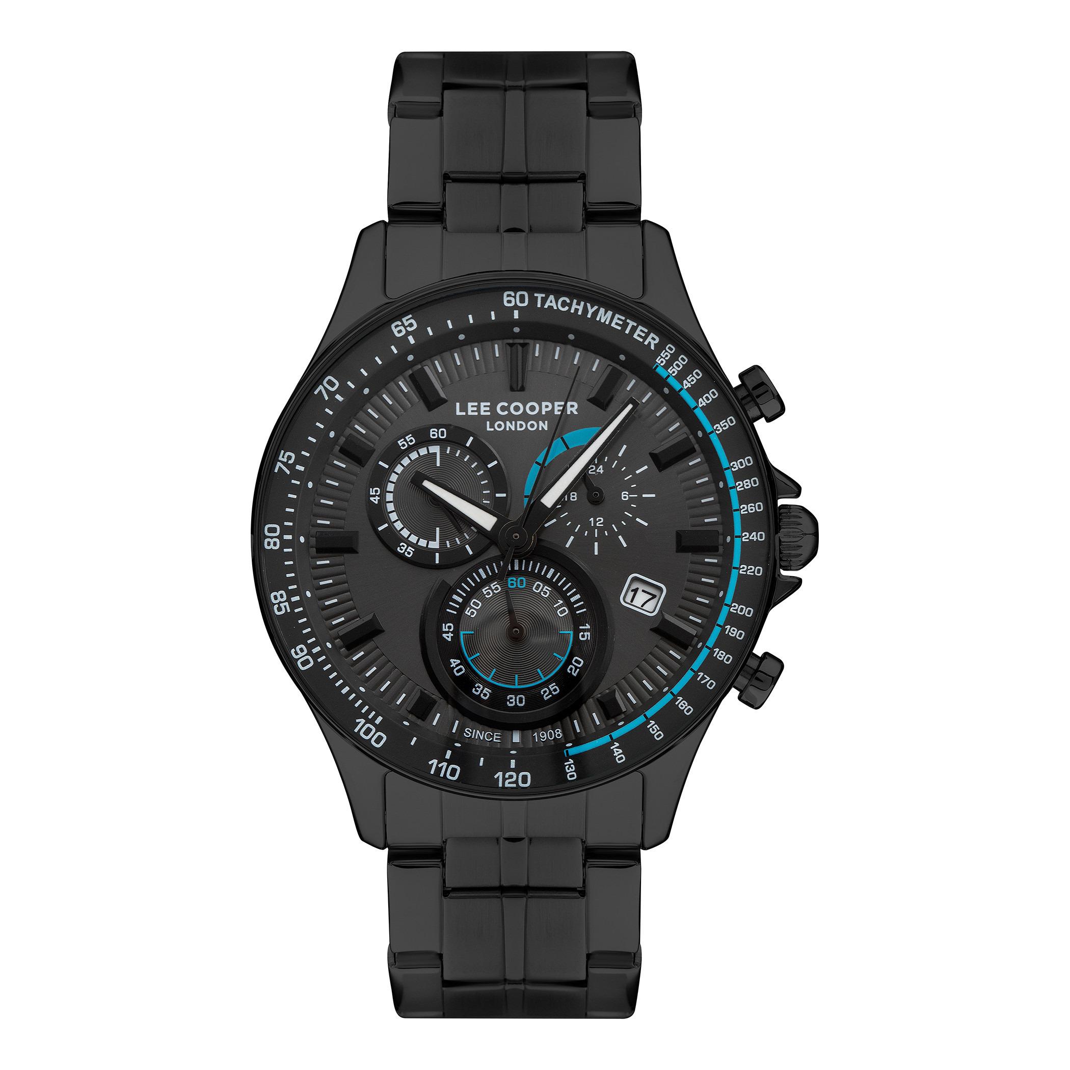  LC07403.660-ساعة كرونوغراف من لي كوبر بمينا غون ميتال للرجال -men-watchesandjewellery-watches-image-1