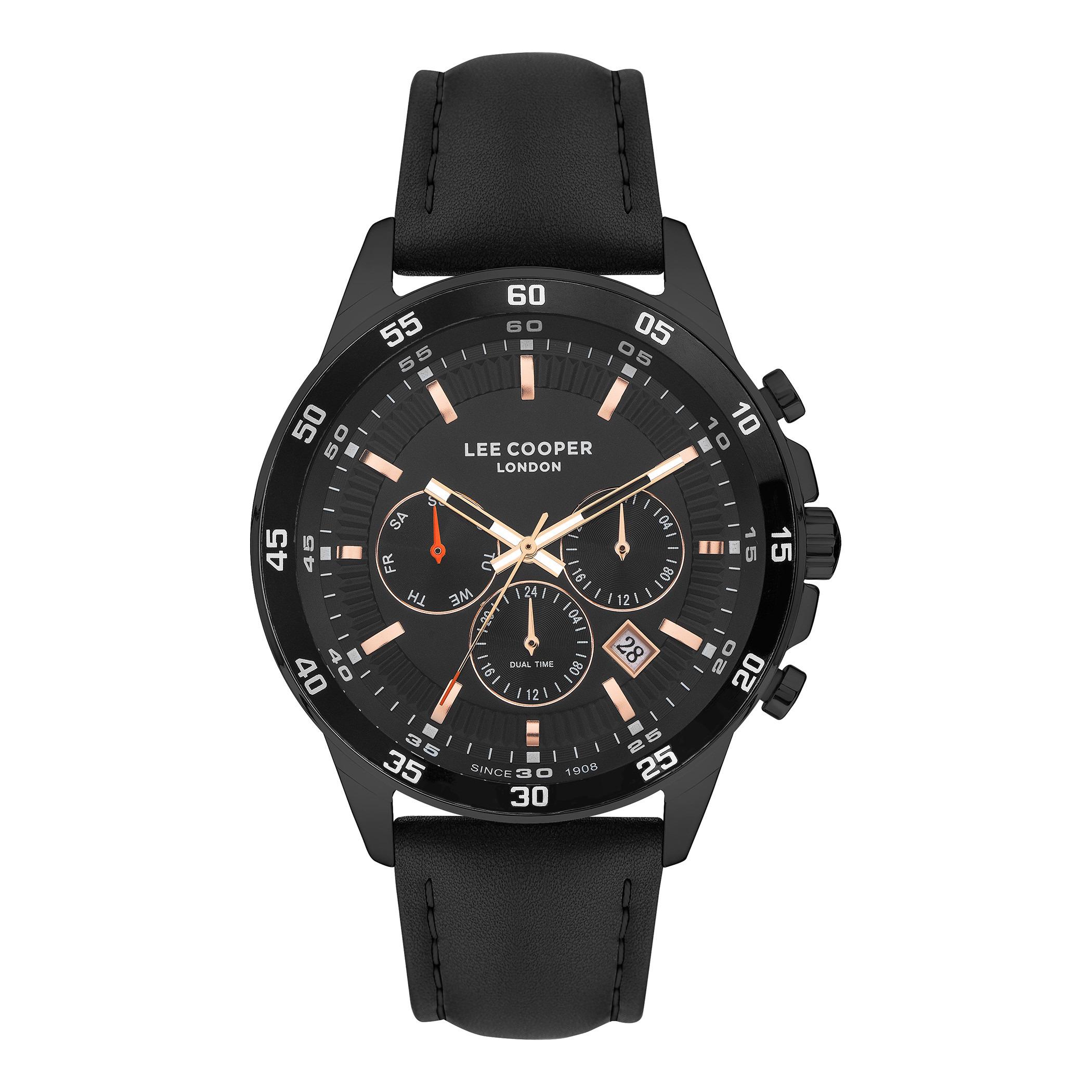  LC07372.651-ساعة كرونوغراف من لي كوبر بمينا أسود للرجال -men-watchesandjewellery-watches-image-1