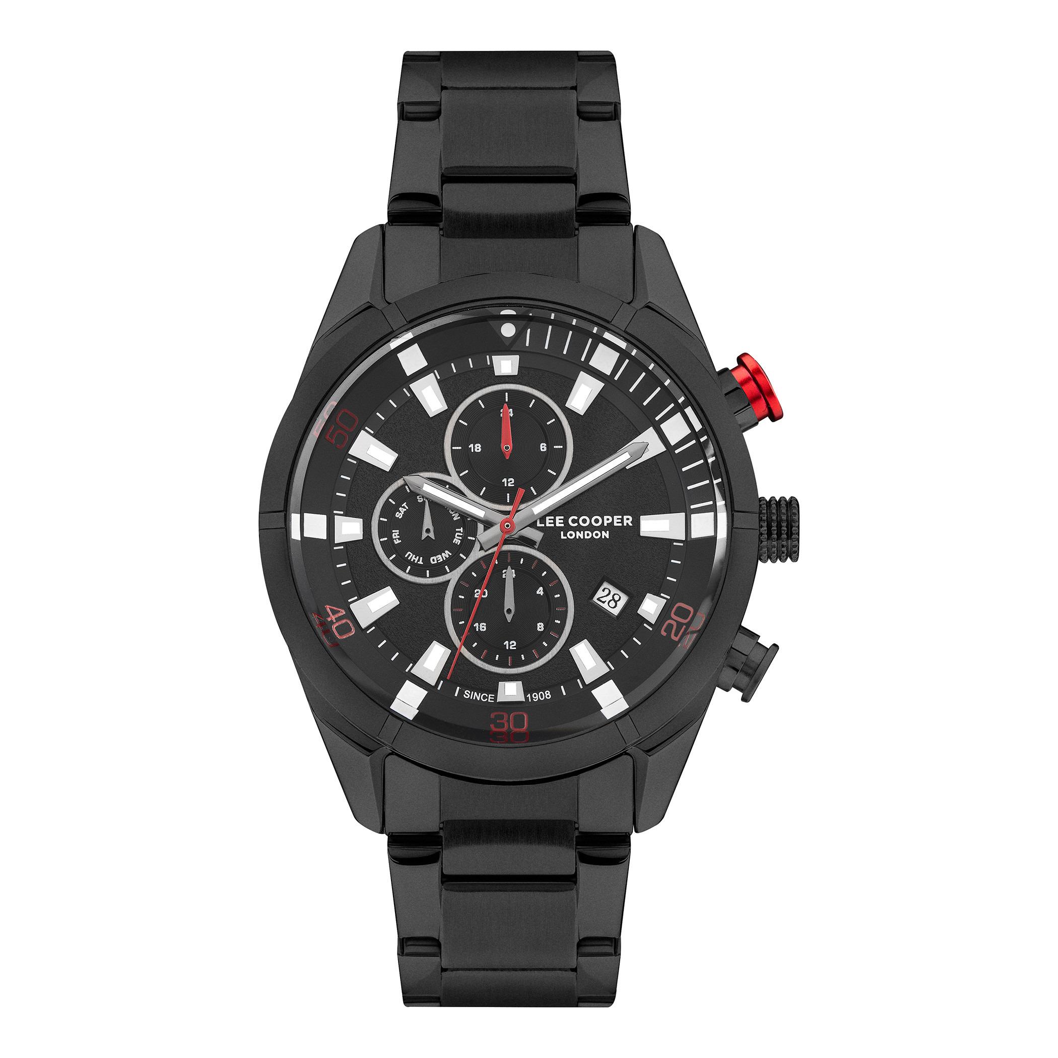  LC07378.650-ساعة كرونوغراف من لي كوبر بمينا أسود للرجال -men-watchesandjewellery-watches-image-1