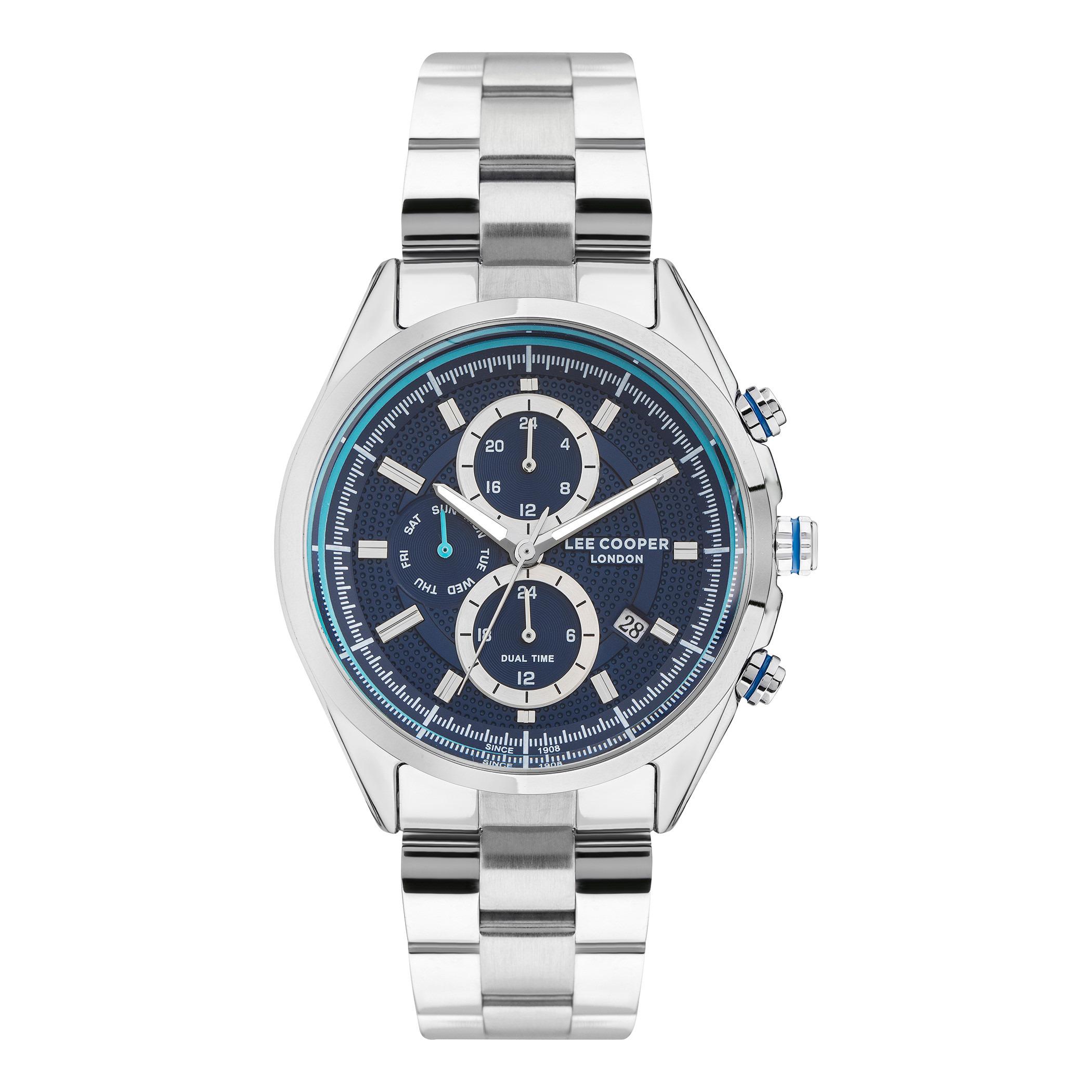  LC07399.390-ساعة كرونوغراف من لي كوبر بمينا أزرق غامق للرجال -men-watchesandjewellery-watches-image-1