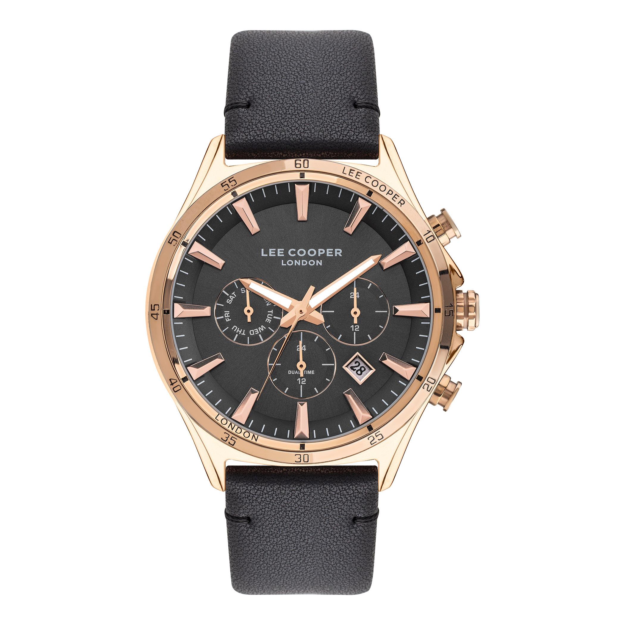  LC07376.461-ساعة كرونوغراف من لي كوبر بمينا أسود للرجال -men-watchesandjewellery-watches-image-1