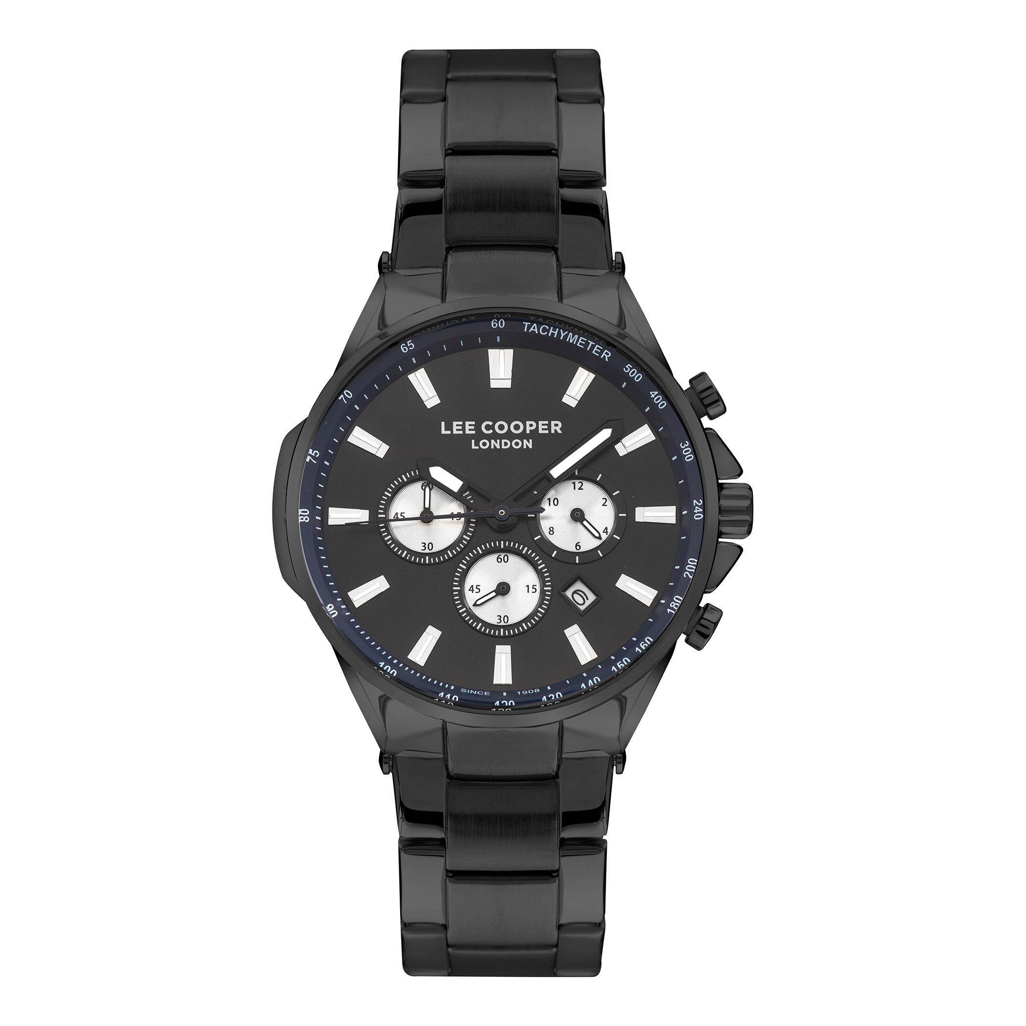  LC07381.690-ساعة كرونوغراف من لي كوبر بمينا أسود للرجال -men-watchesandjewellery-watches-image-1