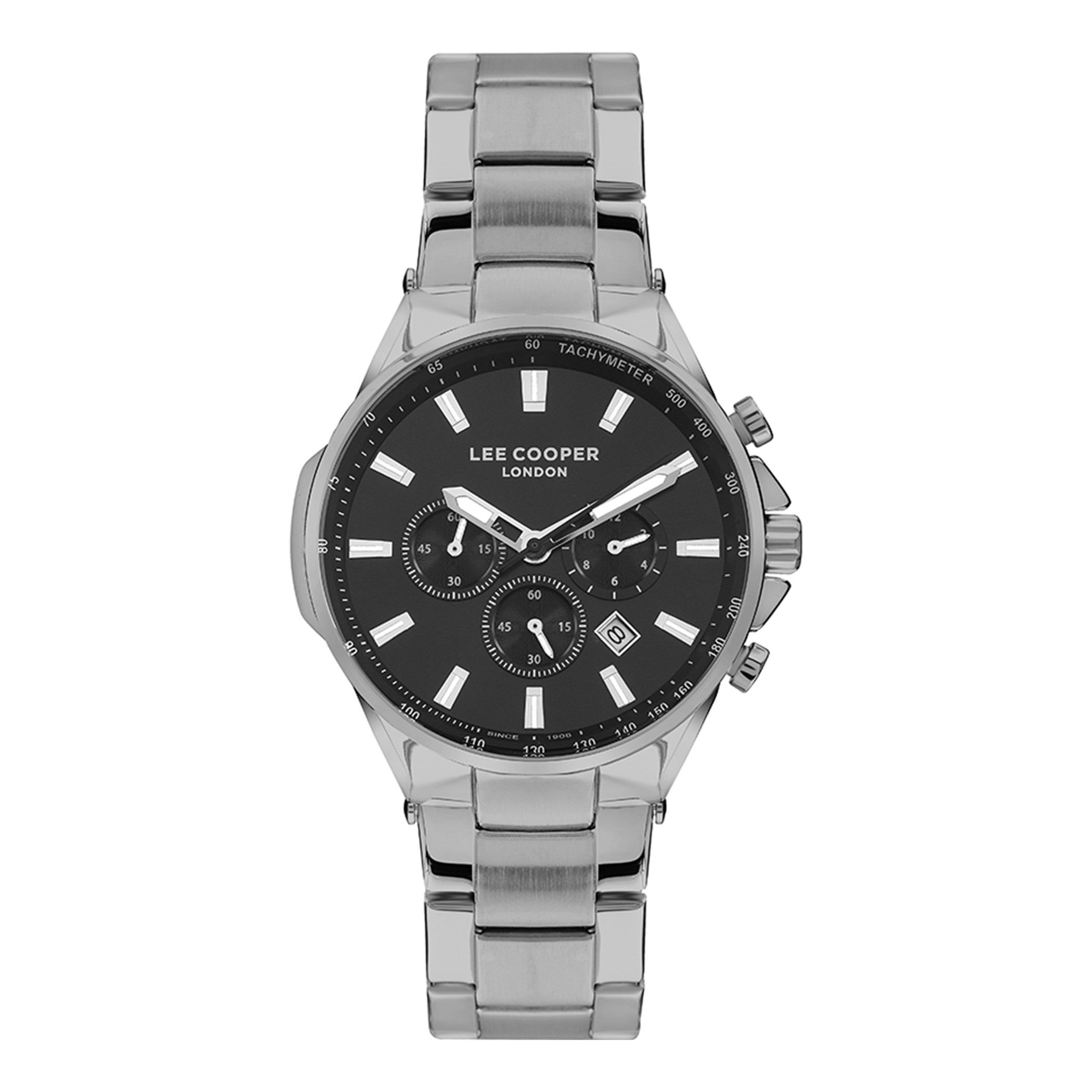  LC07381.060-ساعة كرونوغراف من لي كوبر بمينا أسود للرجال -men-watchesandjewellery-watches-image-1