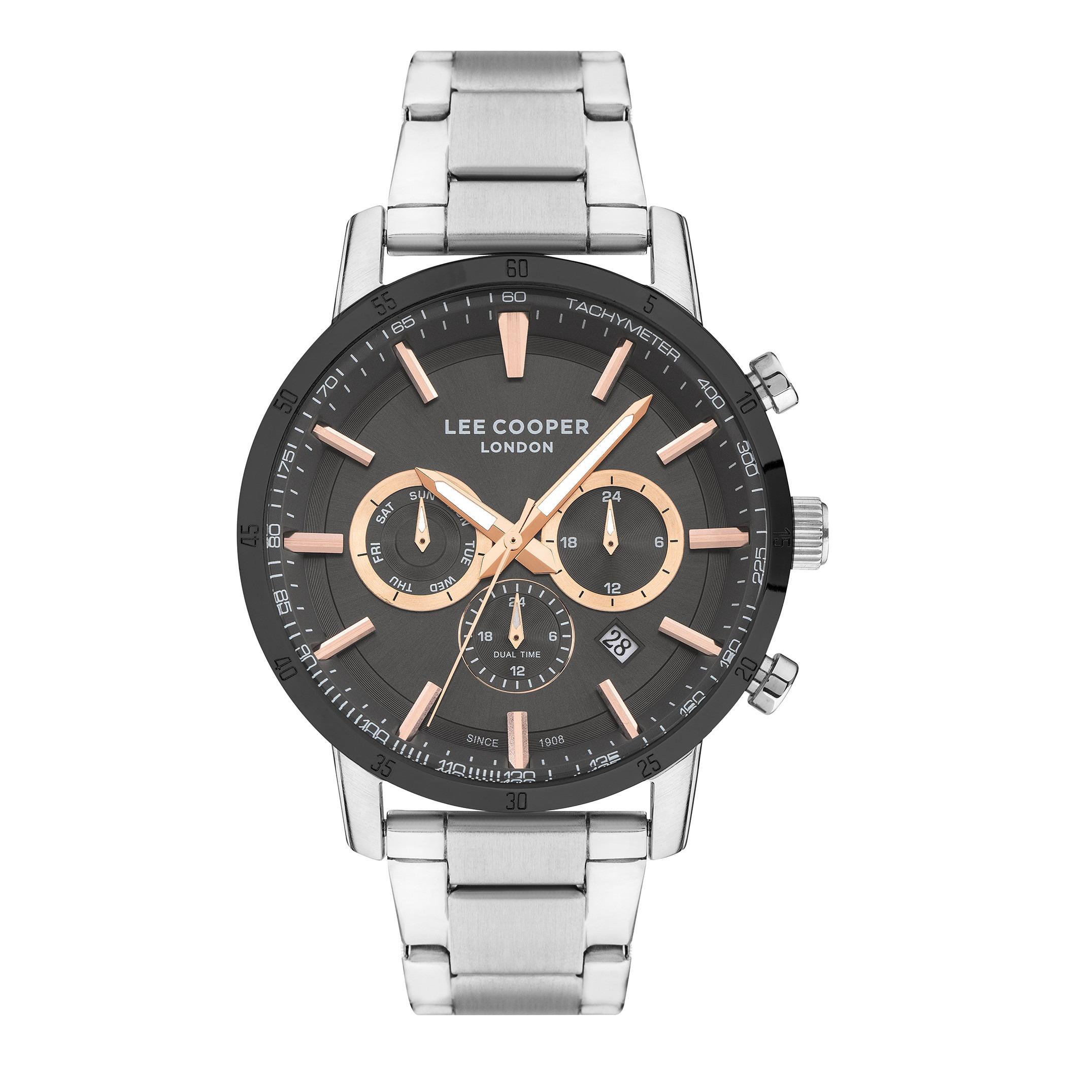  LC07357.360-ساعة كرونوغراف من لي كوبر بمينا غون ميتال للرجال -men-watchesandjewellery-watches-image-1