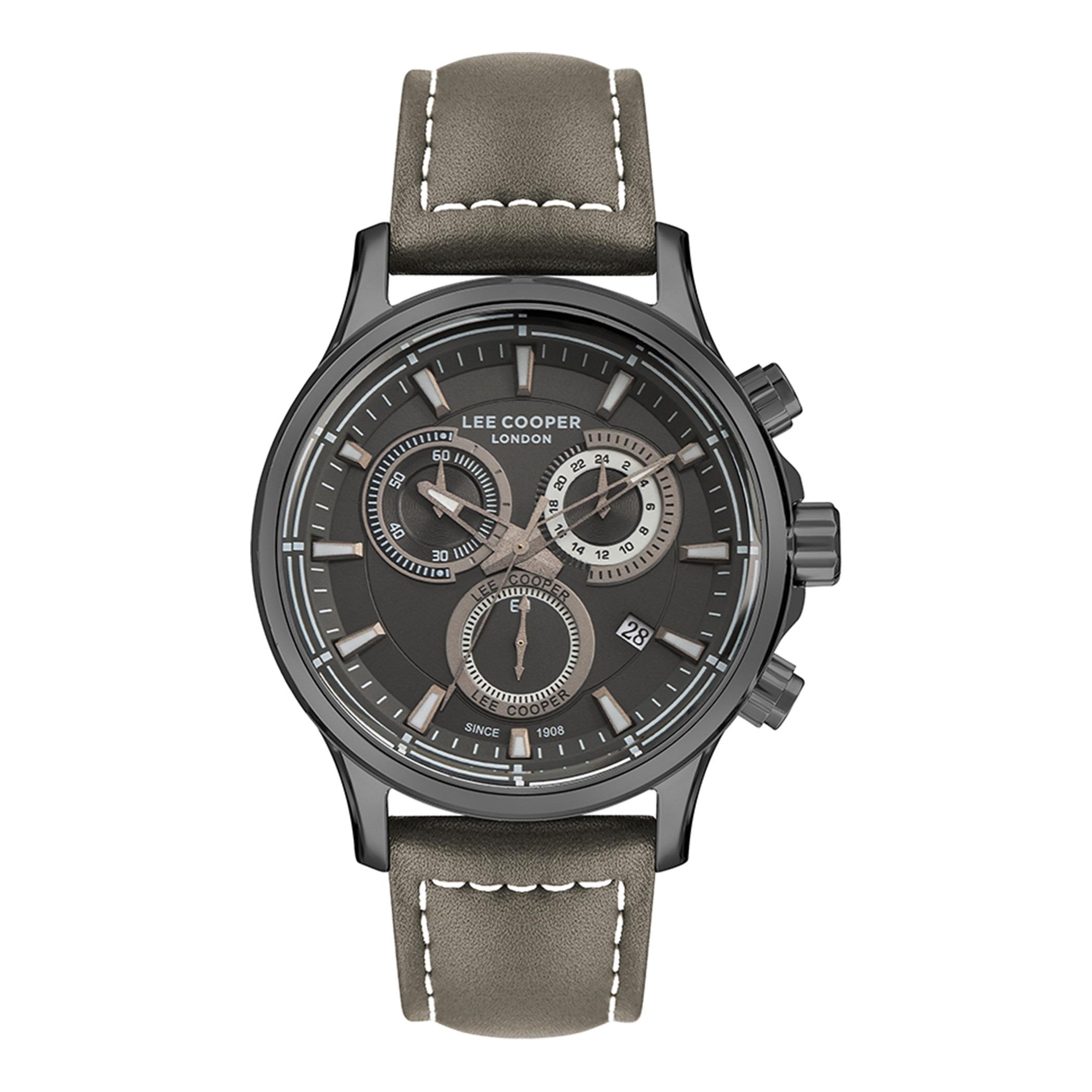  LC07354.065-ساعة كرونوغراف من لي كوبر بمينا غون ميتال للرجال -men-watchesandjewellery-watches-image-1