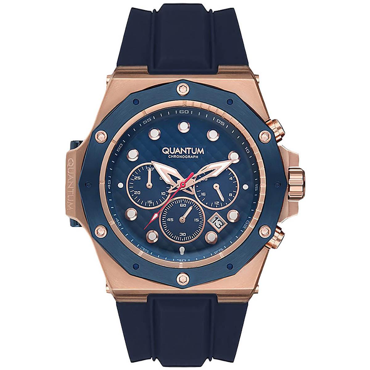 Quantum Men Blue Dial Chronograph Watch with Blue Strap - HNG704.499-men-watchesandjewellery-watches-image-1