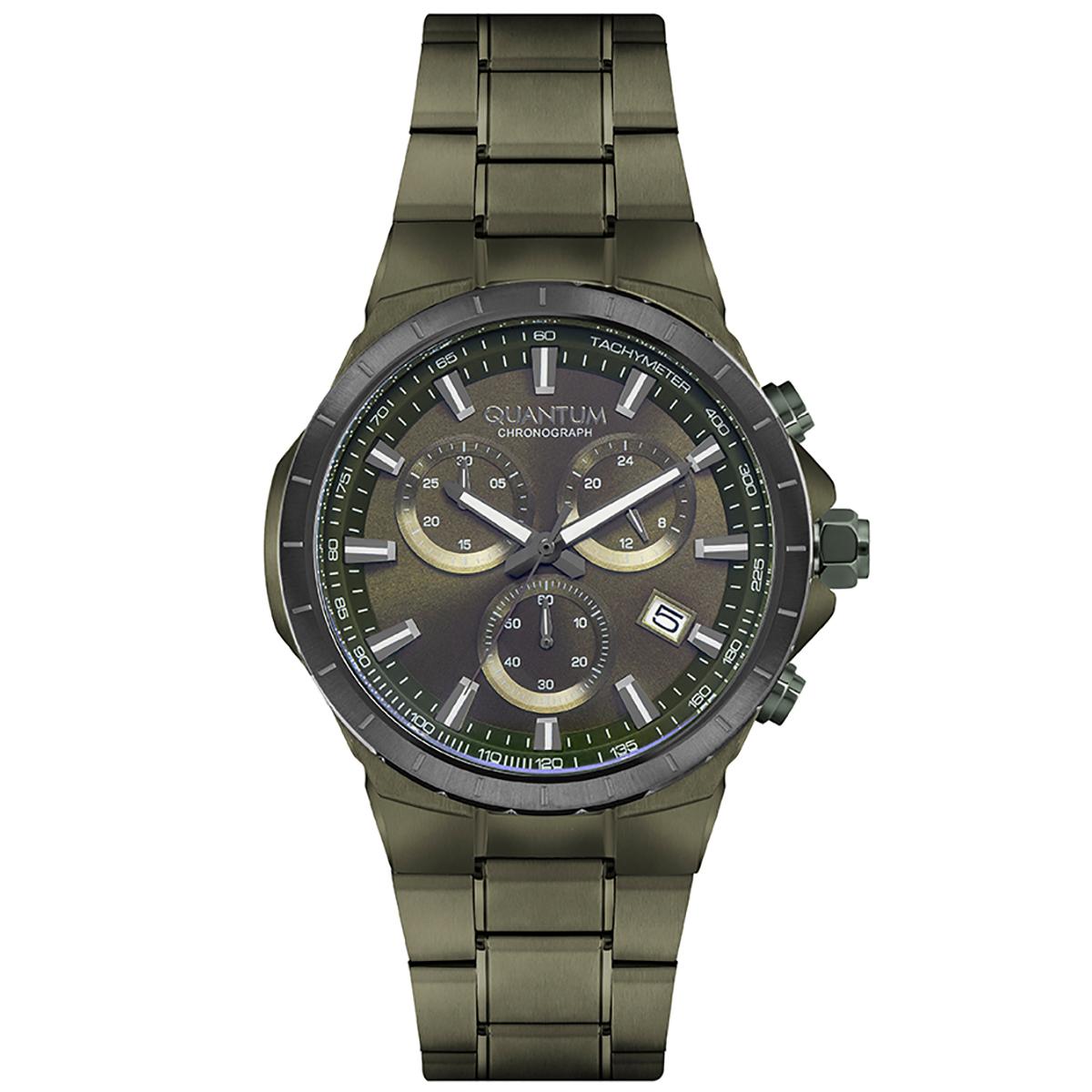 Quantum Men Green Dial Chronograph Watch with Green Strap - HNG813.070-men-watchesandjewellery-watches-image-1
