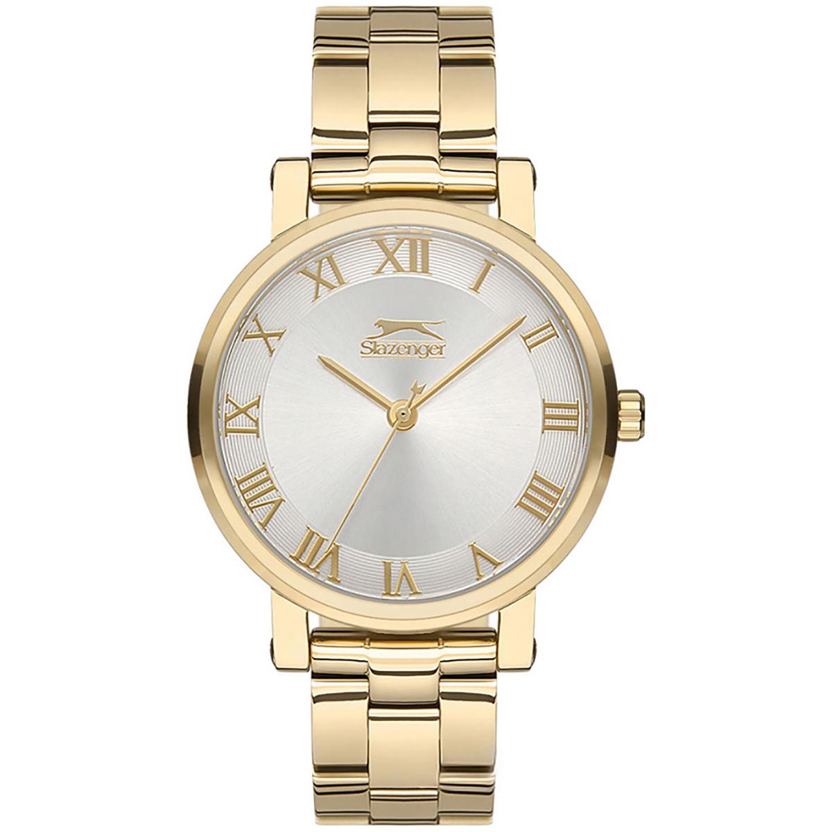 سلازنجر ساعة انالوج للنساء بمينا فضي وسوار ذهبي - SL.9.6145.3.04-women-watchesandjewellery-watches-image-1