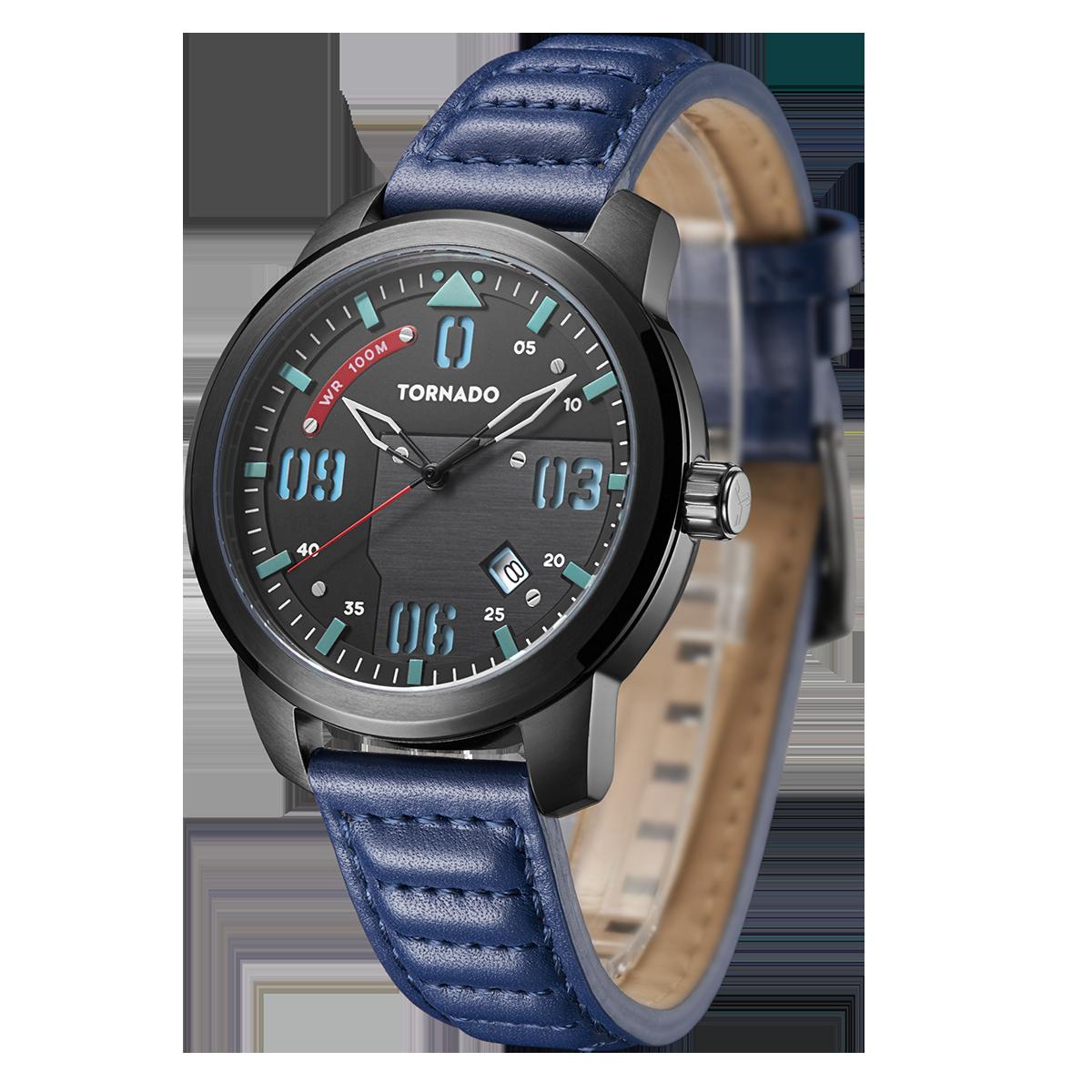 Tornado Men Black Dial Analog Watch with Blue Strap - T20002-XLNB-men-watchesandjewellery-watches-image-2