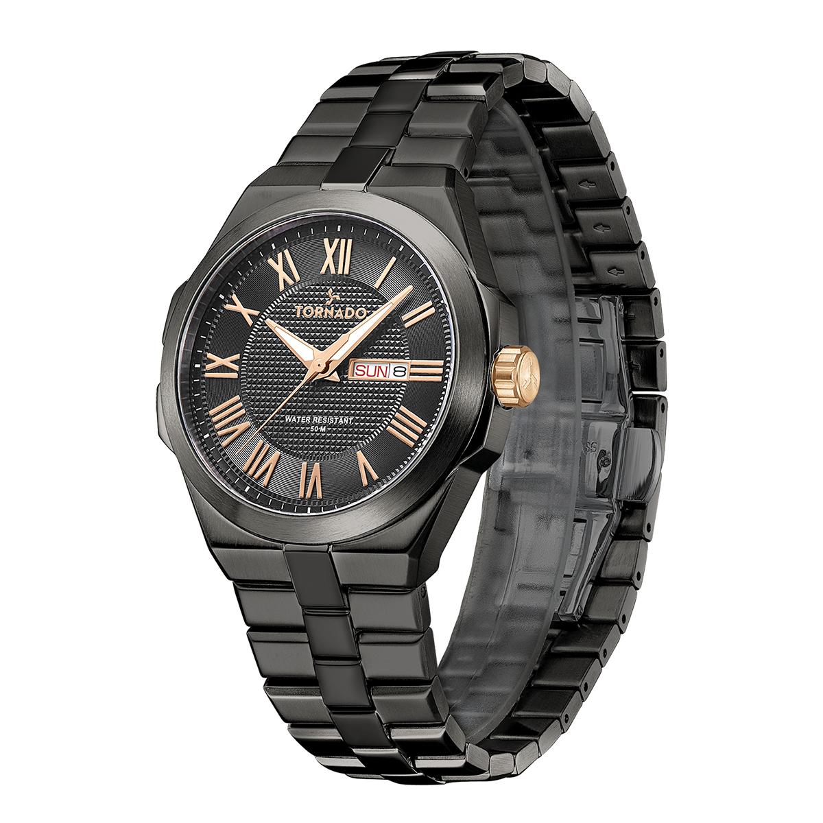 Tornado Men Black Dial Analog Watch with Black Strap - T8007B-BBBBK-men-watchesandjewellery-watches-image-2