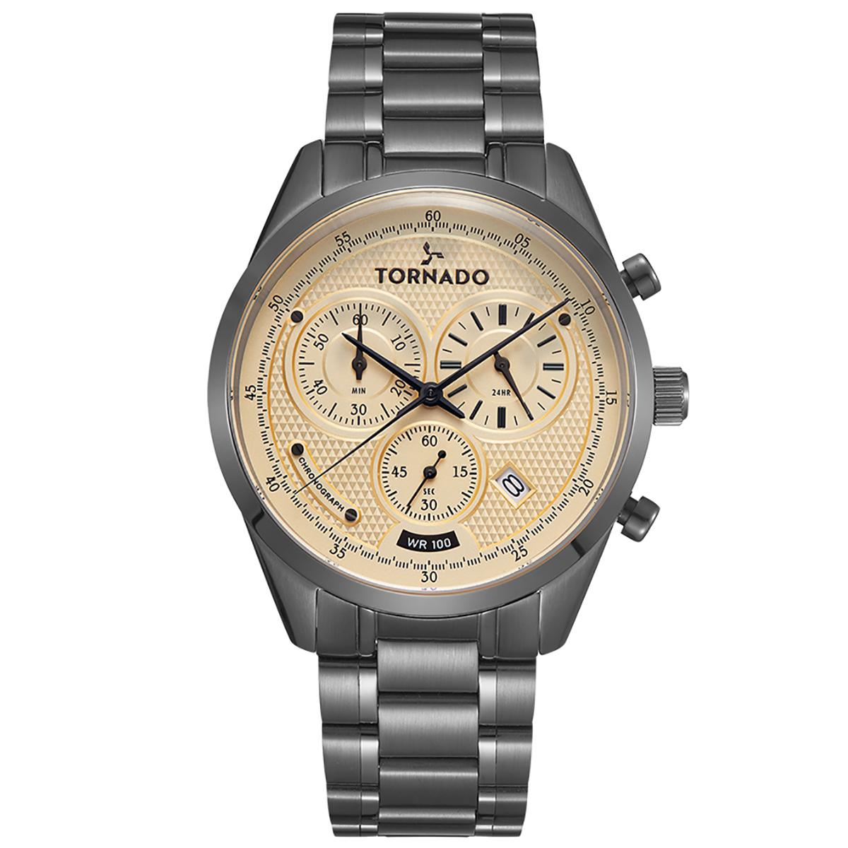 ساعة تورنيدو للرجال بمينا اوف وايت كرونوغراف وسوار معدني - T20103B-XBXI-men-watchesandjewellery-watches-image-1