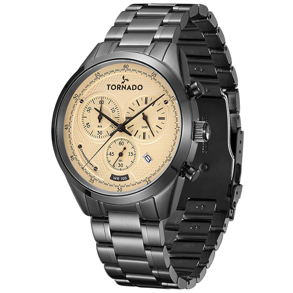 ساعة تورنيدو للرجال بمينا اوف وايت كرونوغراف وسوار معدني - T20103B-XBXI-men-watchesandjewellery-watches-image-2