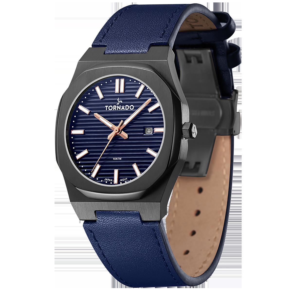 Tornado Men Blue Dial Analog Watch with Navy Strap - T22002-BLNN-men-watchesandjewellery-watches-image-2