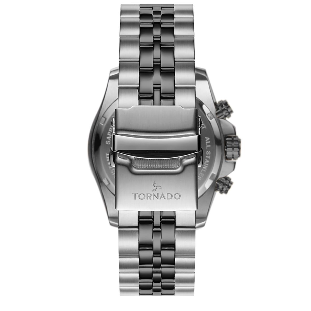 ساعة تورنادو للرجال بمينا ابيض كرونوغراف وسوار فضي - T3149B-YBYW-men-watchesandjewellery-watches-image-3