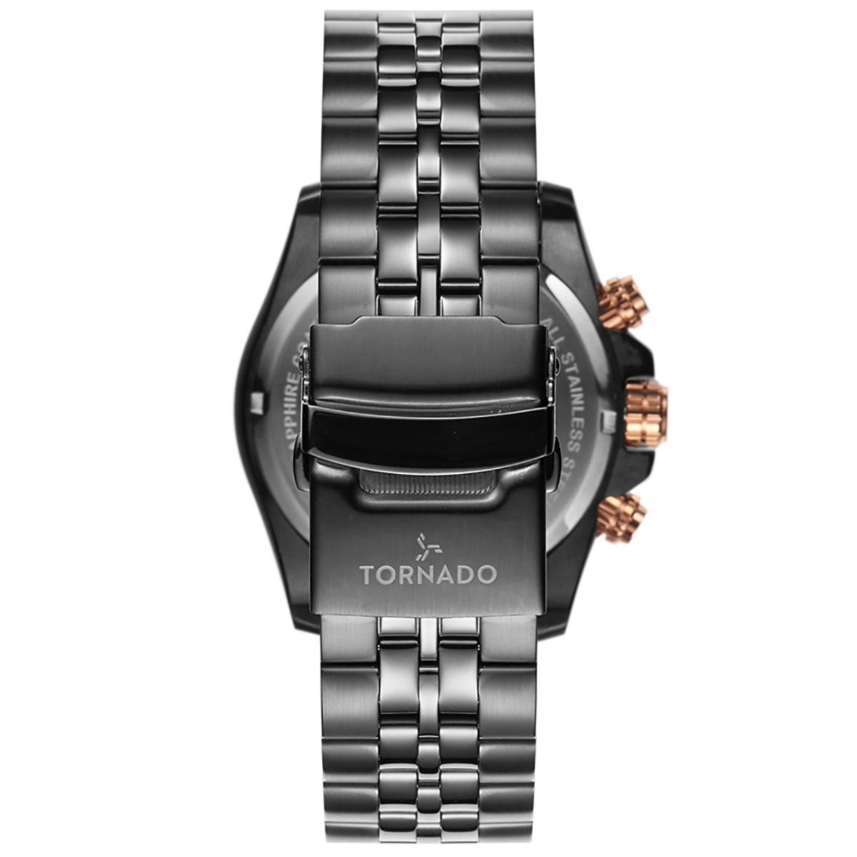 ساعة تورنيدو للرجال بمينا اسود كرونوغراف وسوار معدني - T3149B-XBXBK-men-watchesandjewellery-watches-image-3