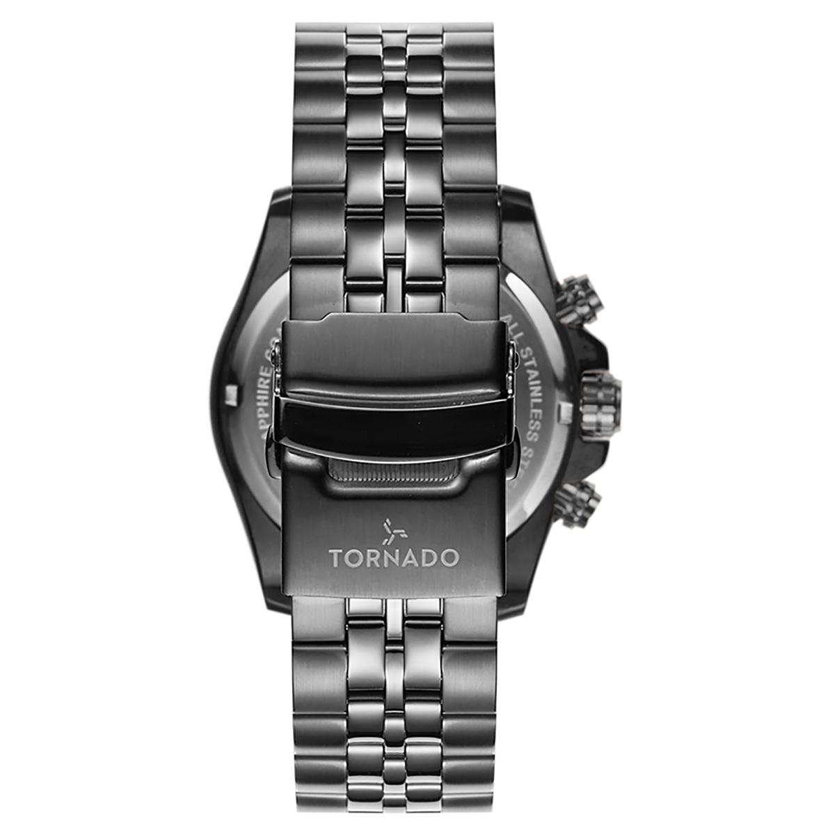 ساعة تورنادو للرجال بمينا ازرق كرونوغراف وسوار معدني - T3149B-XBXL-men-watchesandjewellery-watches-image-3
