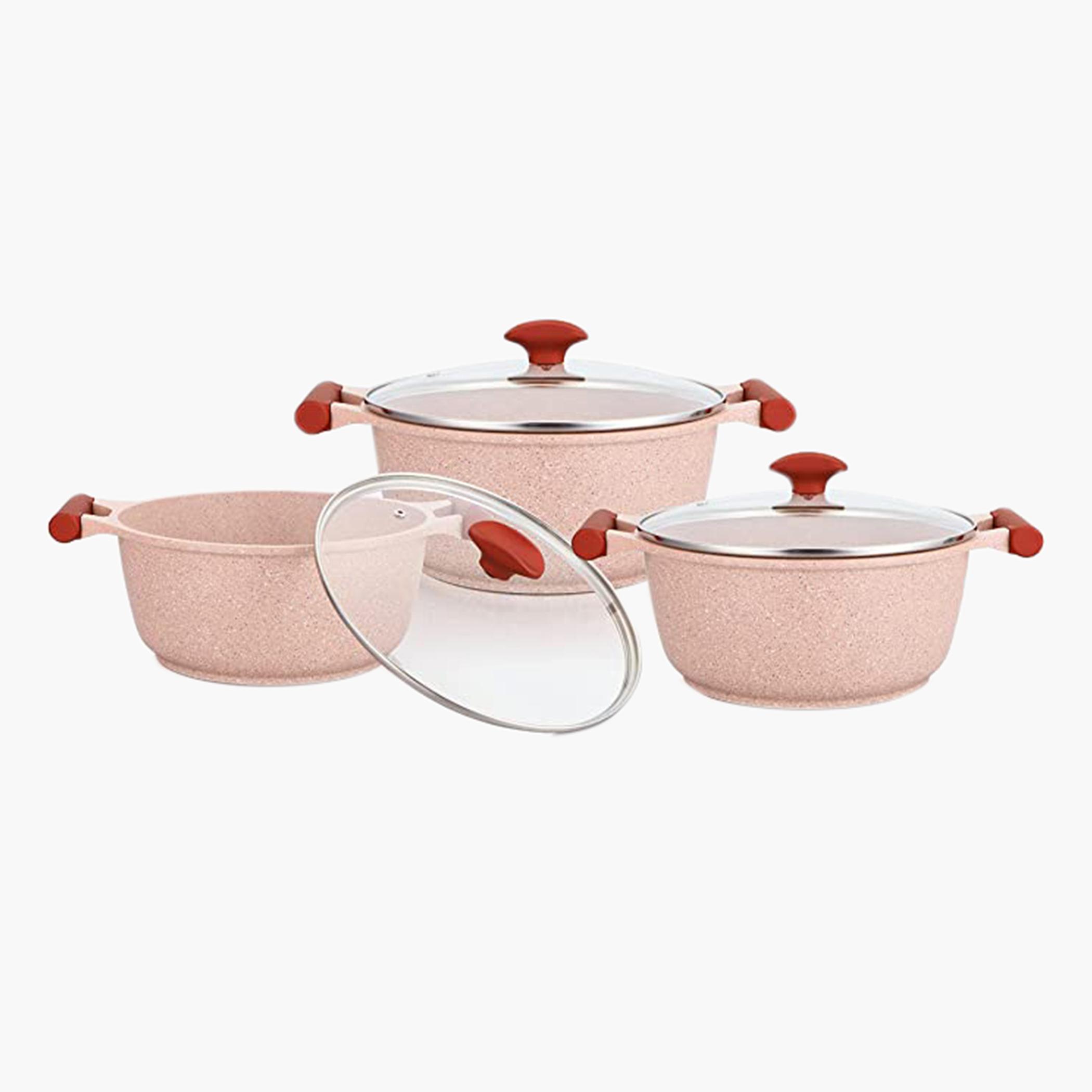 Prestige Essentials 6-Piece Granite Coated Aluminium Non-Stick Cookware Set