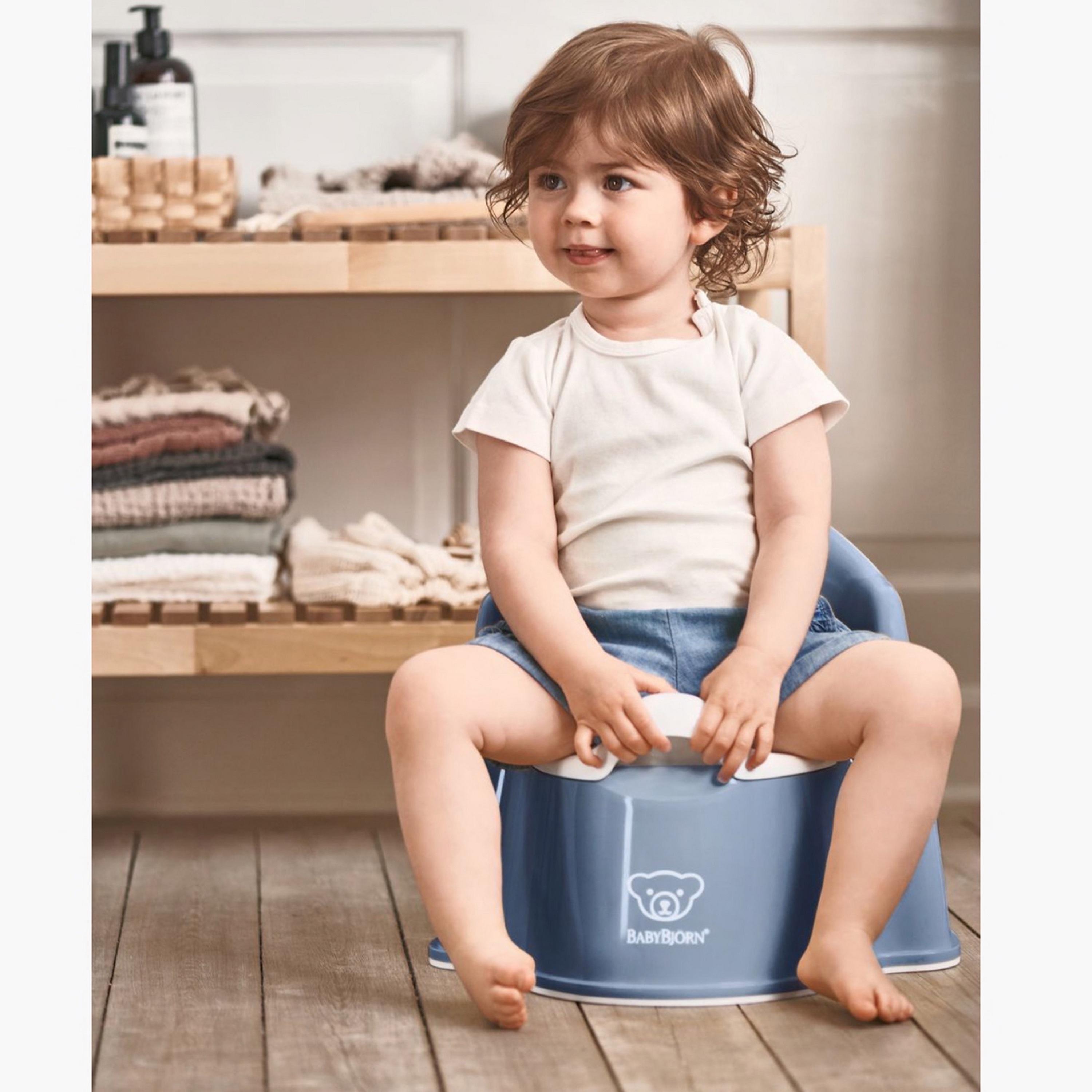 BabyBjorn Printed Potty Chair - Deep Blue and White-baby-diapering-pottytraining-image-2
