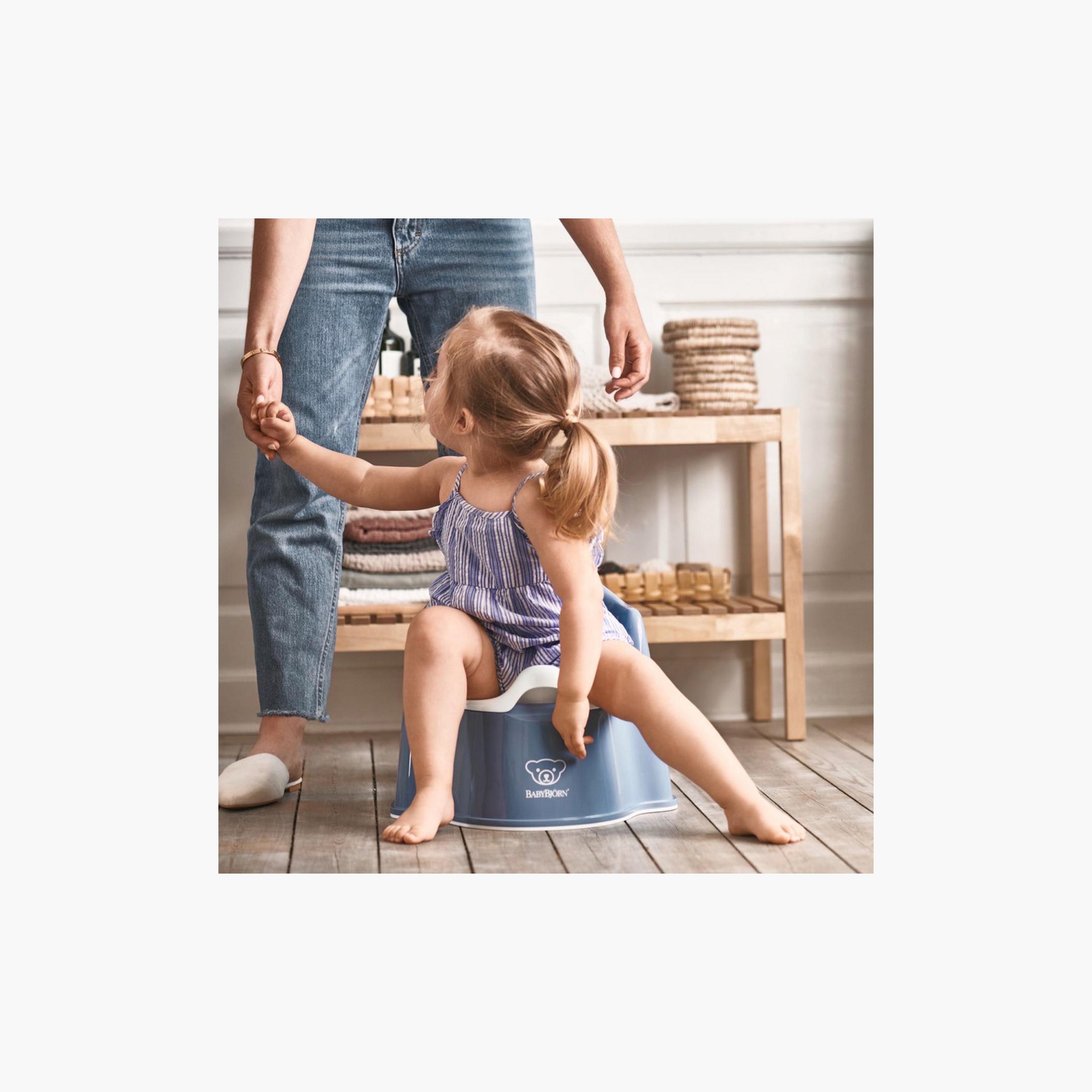 BabyBjorn Printed Potty Chair - Deep Blue and White-baby-diapering-pottytraining-image-3