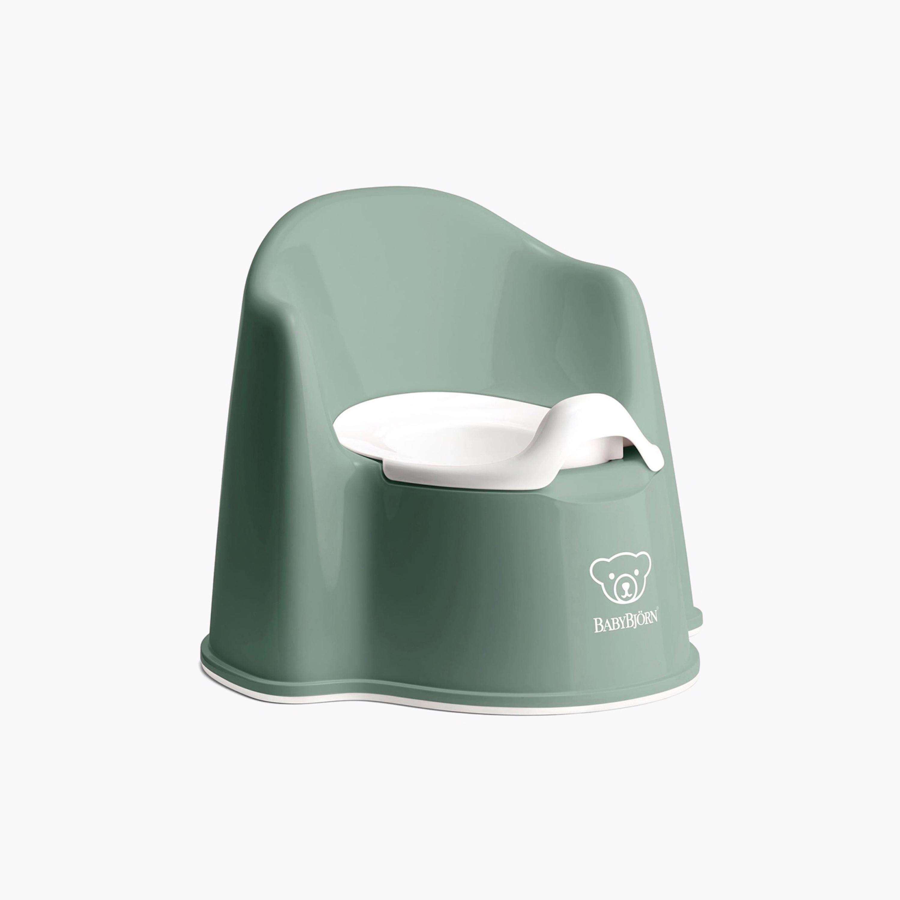 مقعد نونية بطبعات من بيبي بيورن - أخضر غامق وأبيض-baby-diapering-pottytraining-image-1