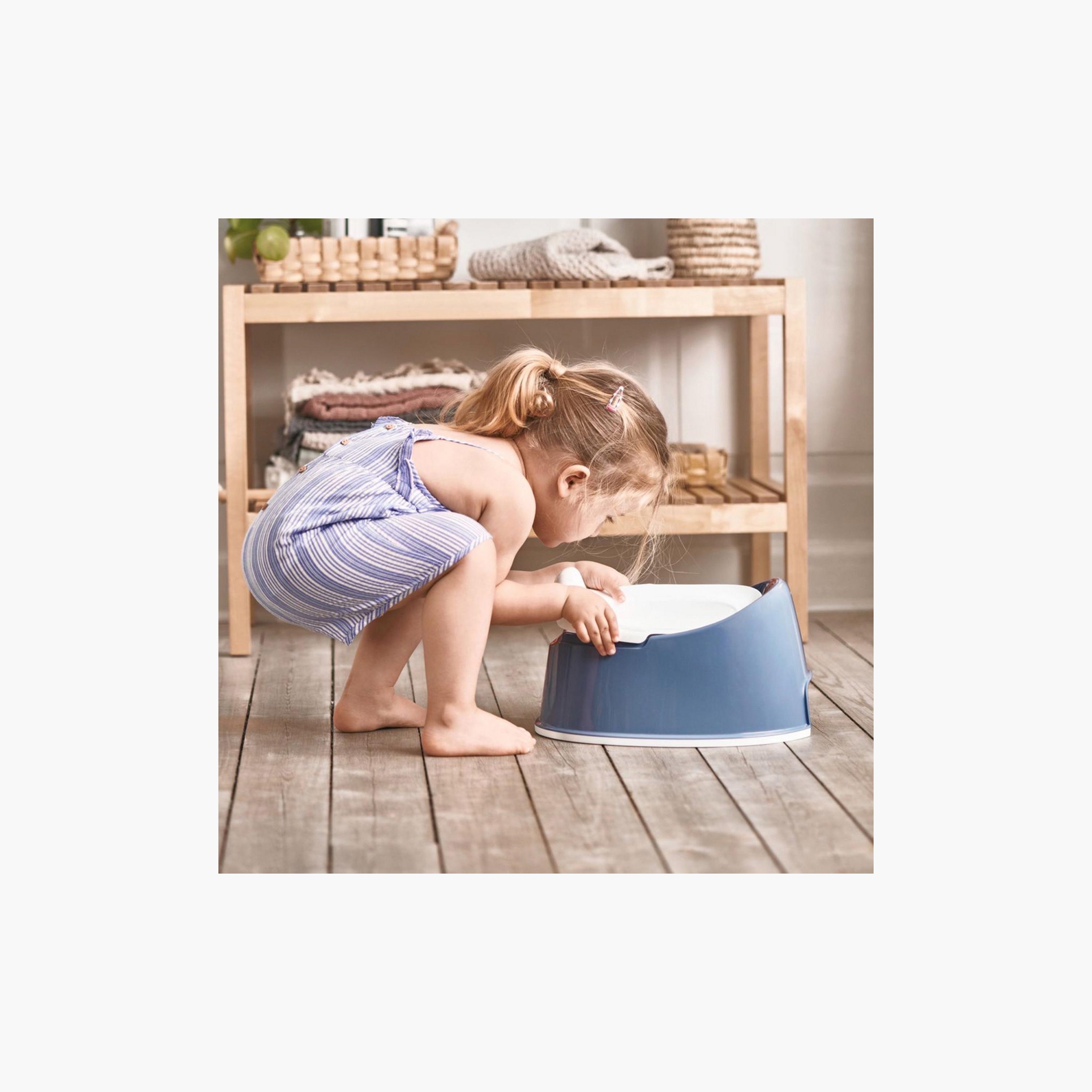 BabyBjorn Potty Chair - Deep Blue and White-baby-diapering-pottytraining-image-3