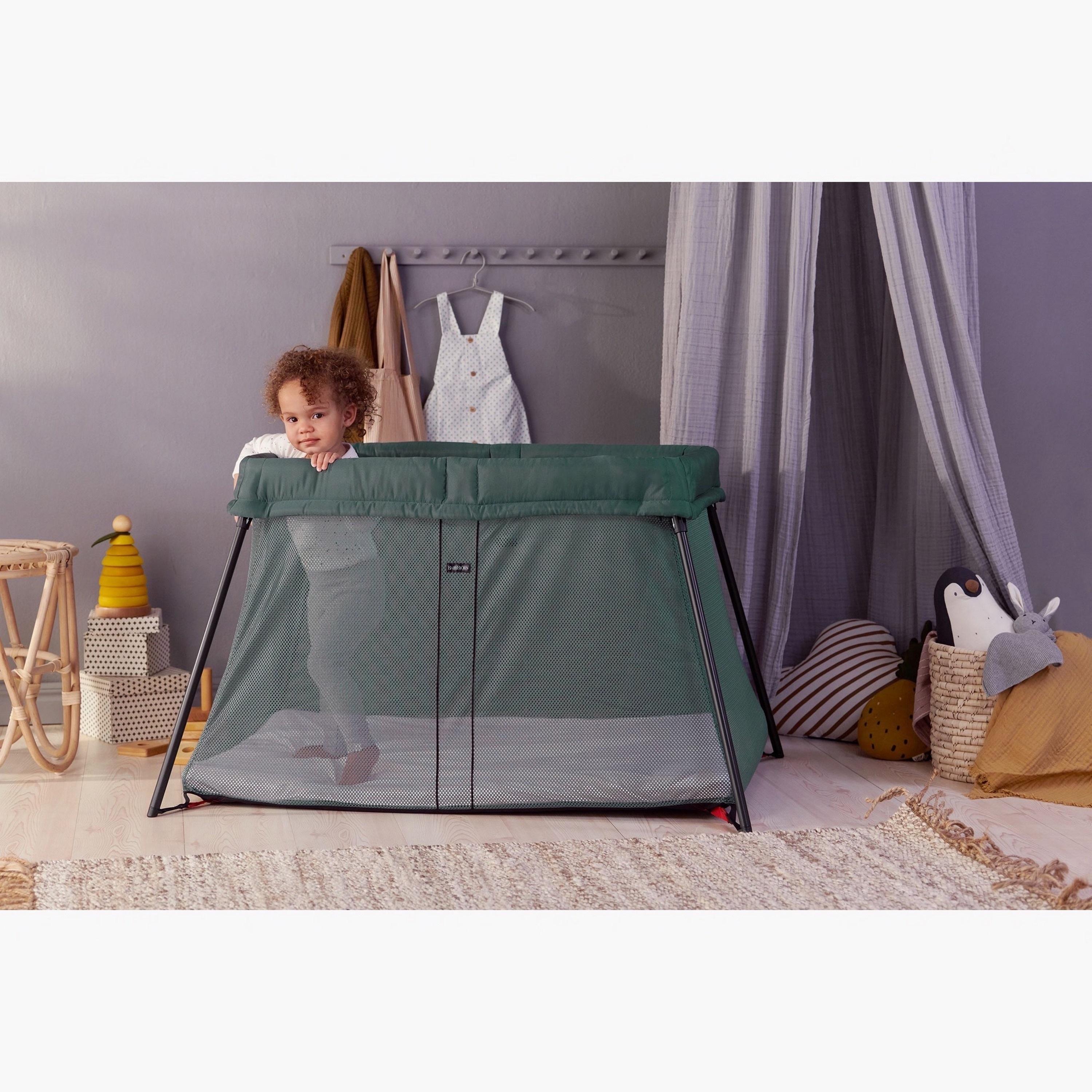 BabyBjorn Light Travel Cot with Mattress and Carry Bag-baby-nursery-furniture-cribsandbeds-travelcots-image-2